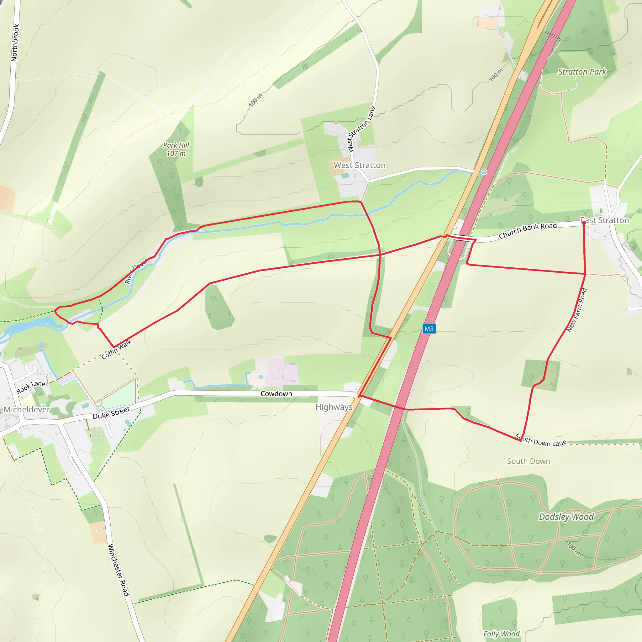 Micheldever Loop mobile static map