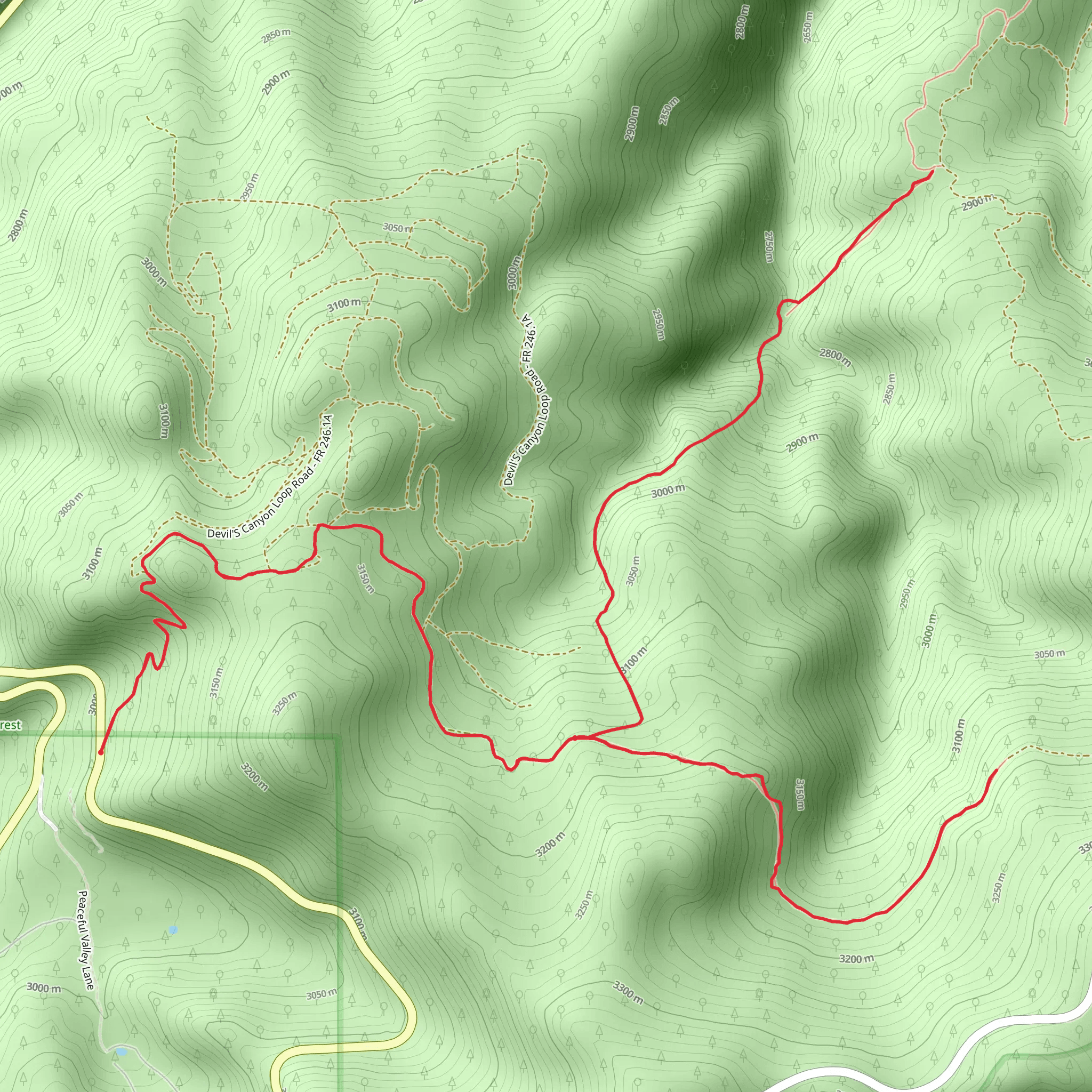 Devil’s Canyon Trail mobile static map