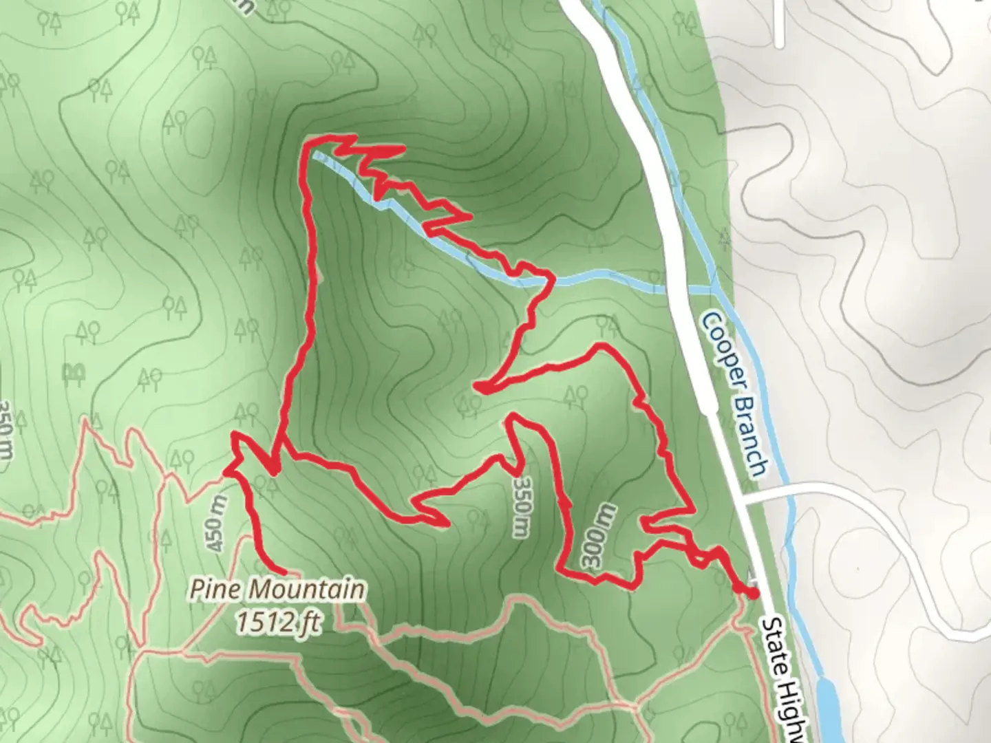 An image depicting the trail Pine Mountain via East Loop and its surrounding area.
