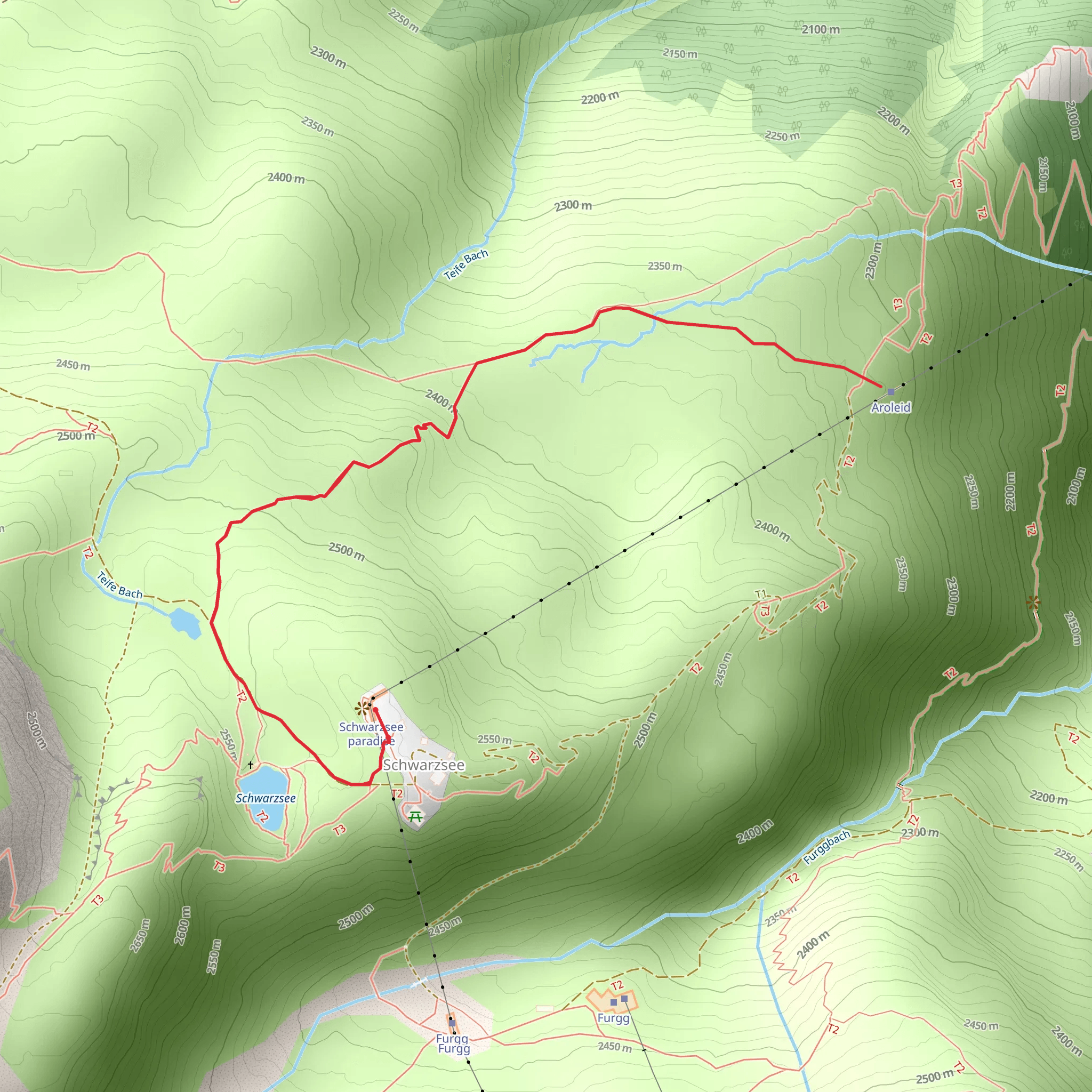 Schwarzsee-Aroleid - Nr 124 mobile static map