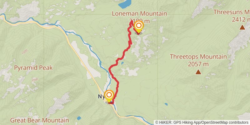Loneman Mountain Lookout Trail stage 2 Map