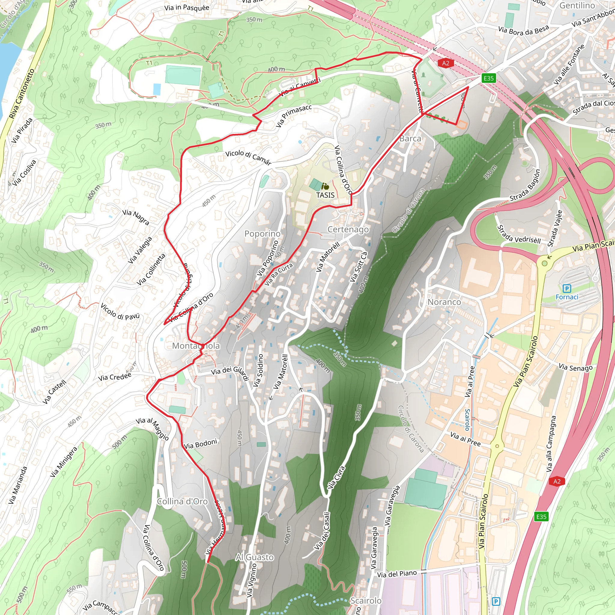 Montagnola Loop mobile static map