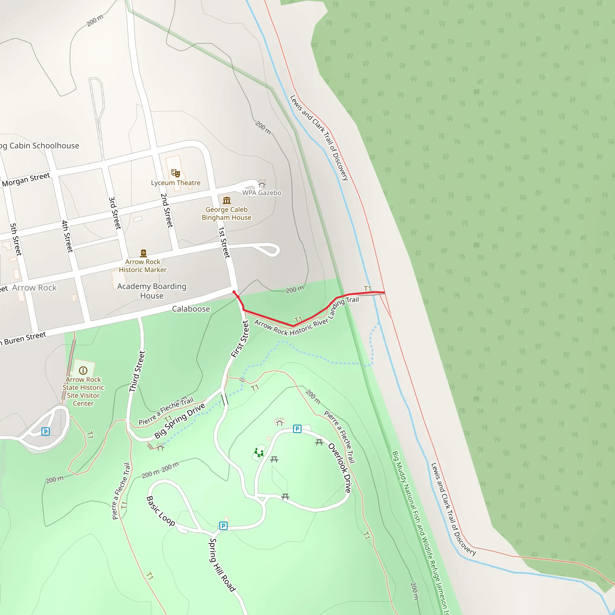 Arrow Rock Historic River Landing Trail mobile static map