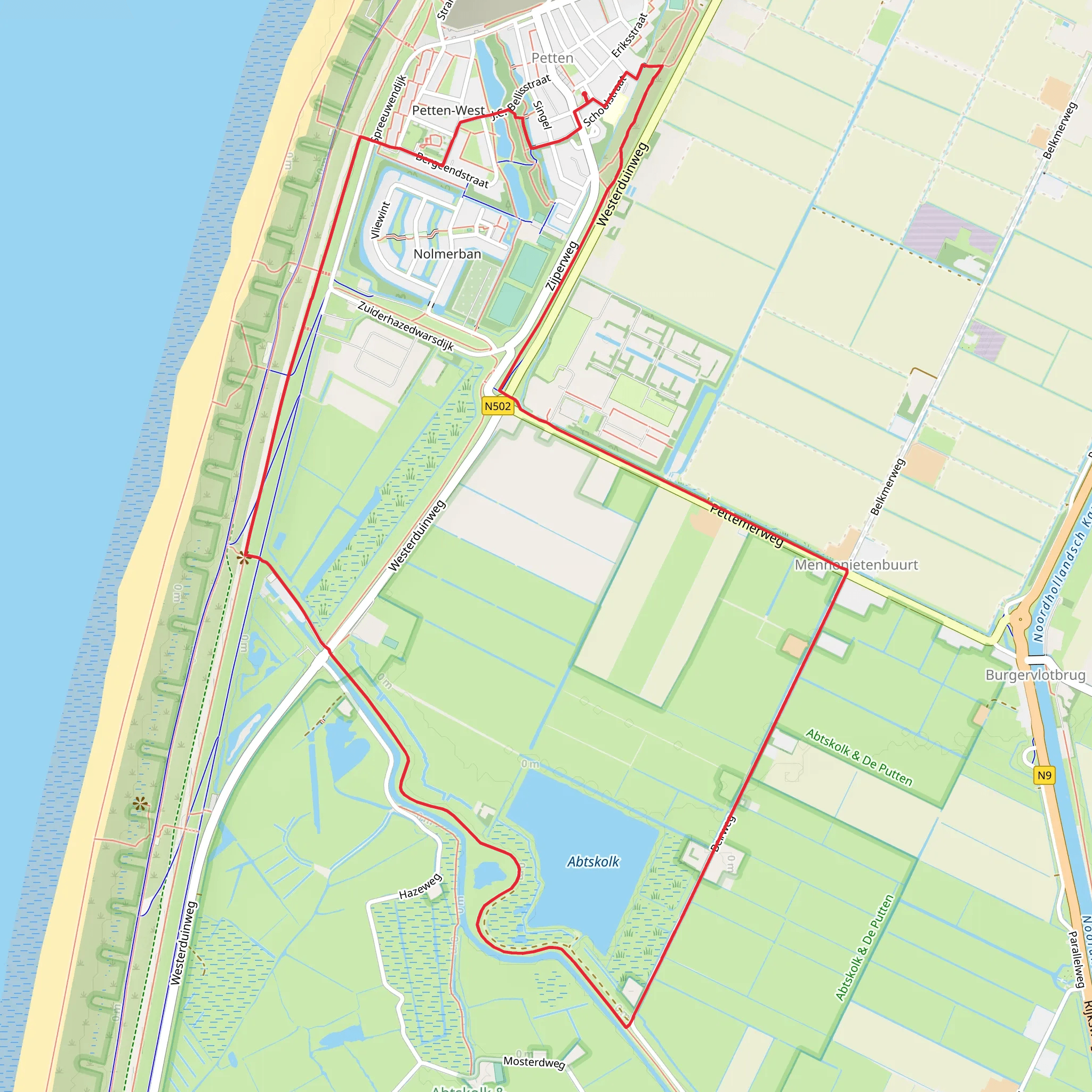 Petten Rood Loop mobile static map