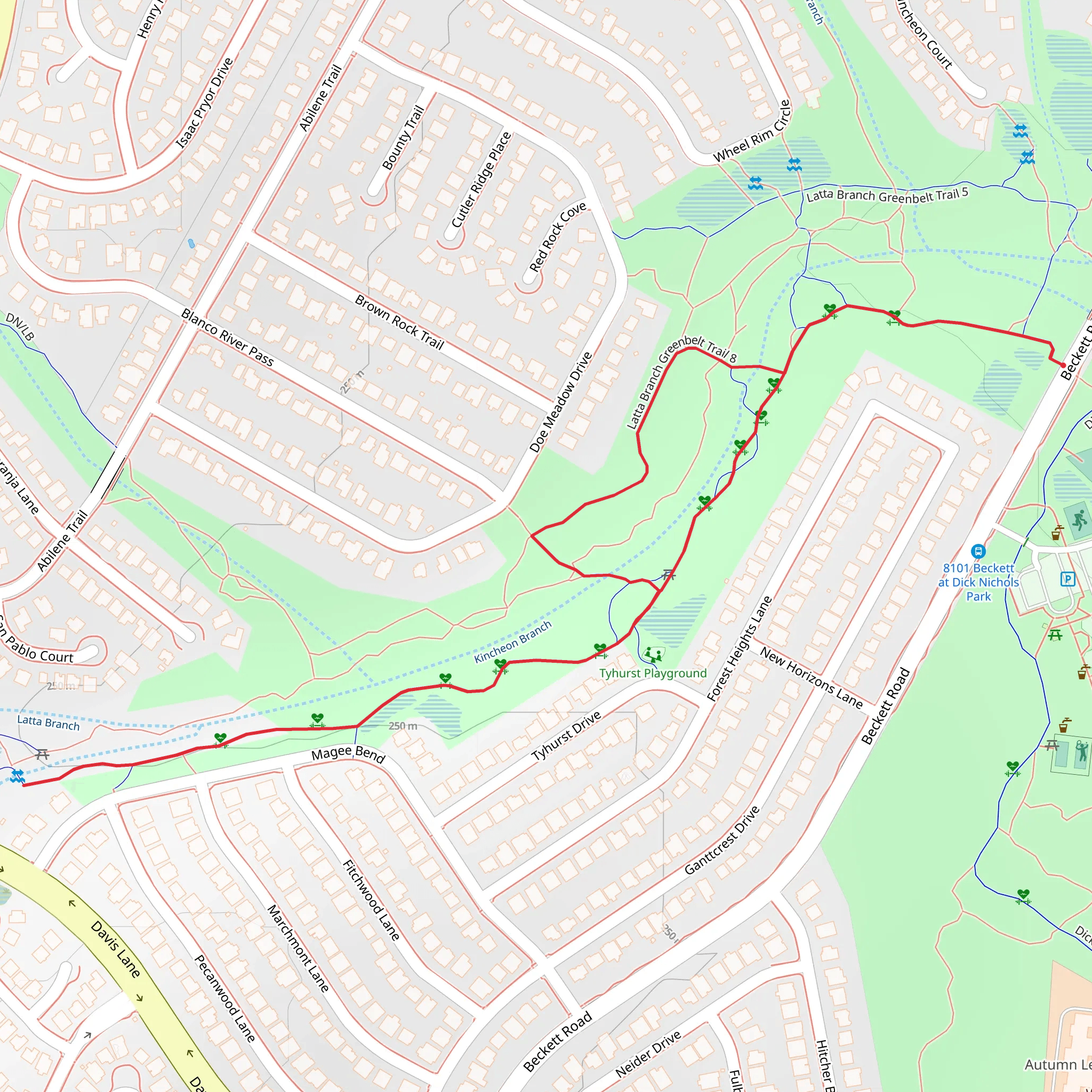 Latta Branch Greenbelt Trail mobile static map
