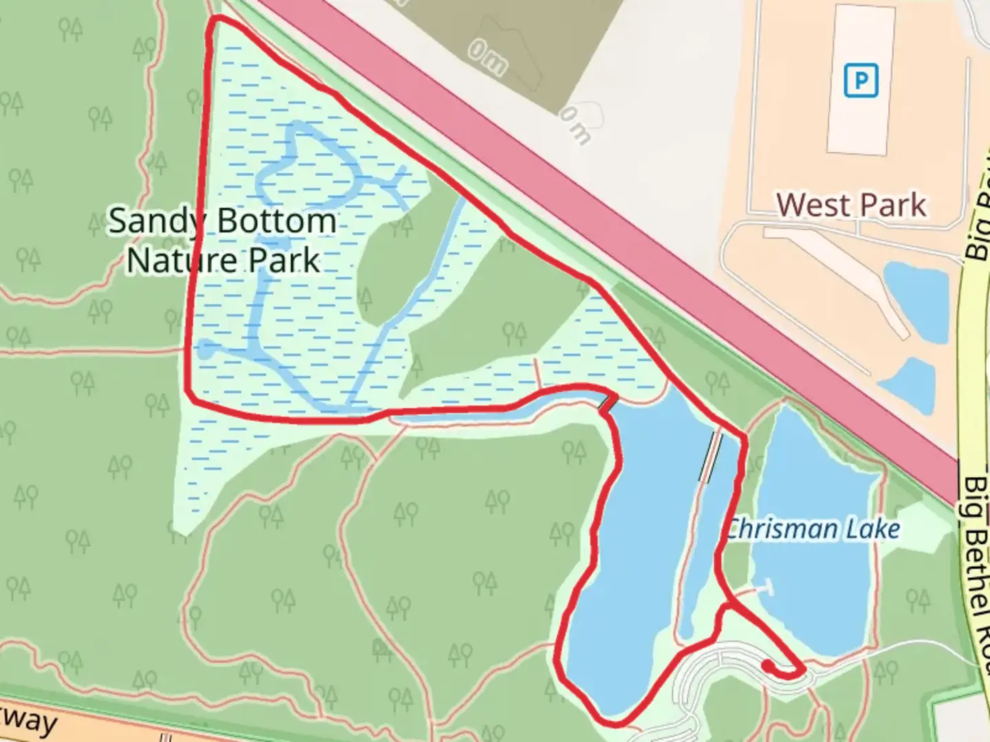 An image depicting the trail Wetlands Trail and Trillium Loop and its surrounding area.