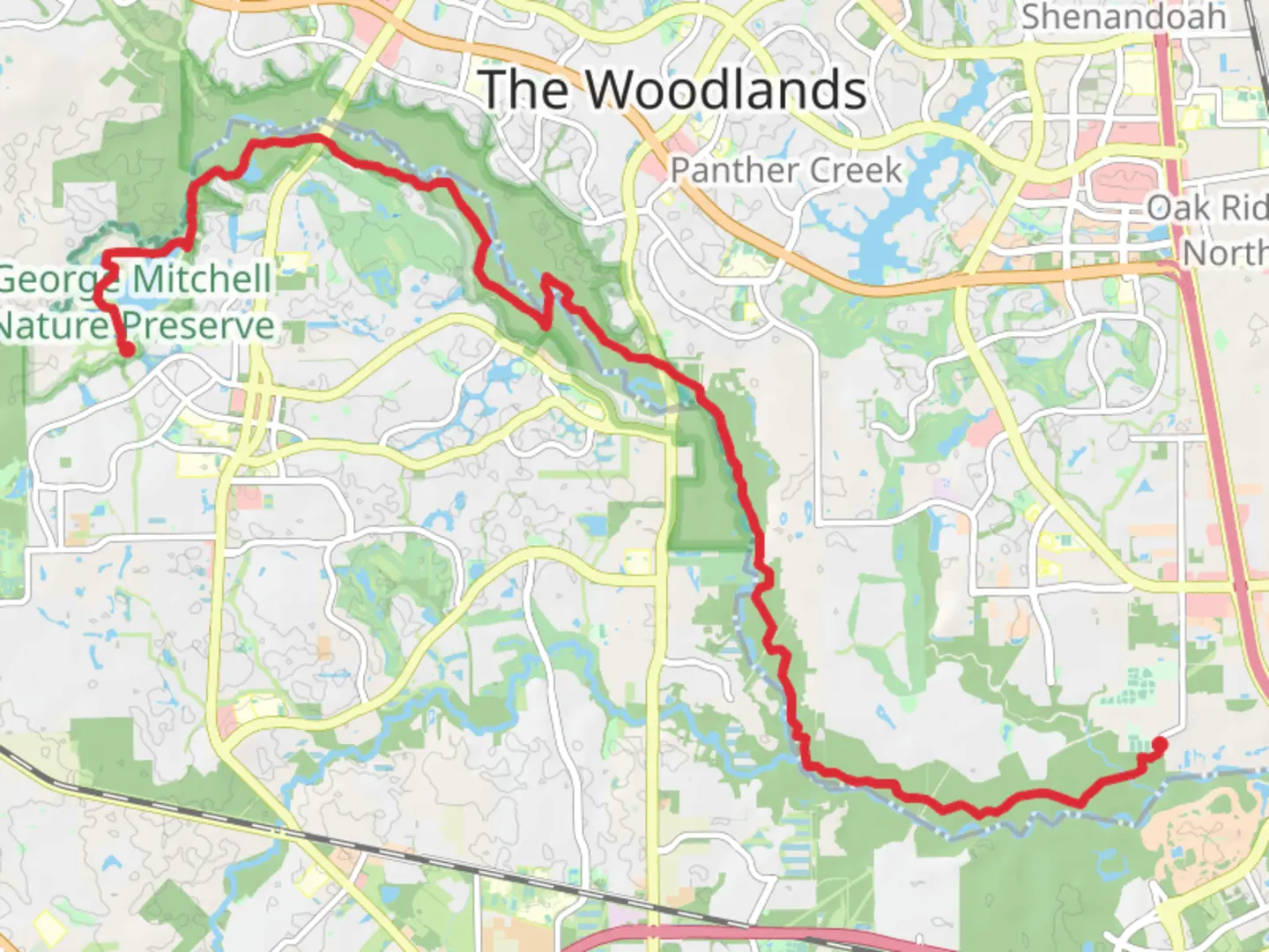 An image depicting the trail Spring Creek Nature Trail and its surrounding area.