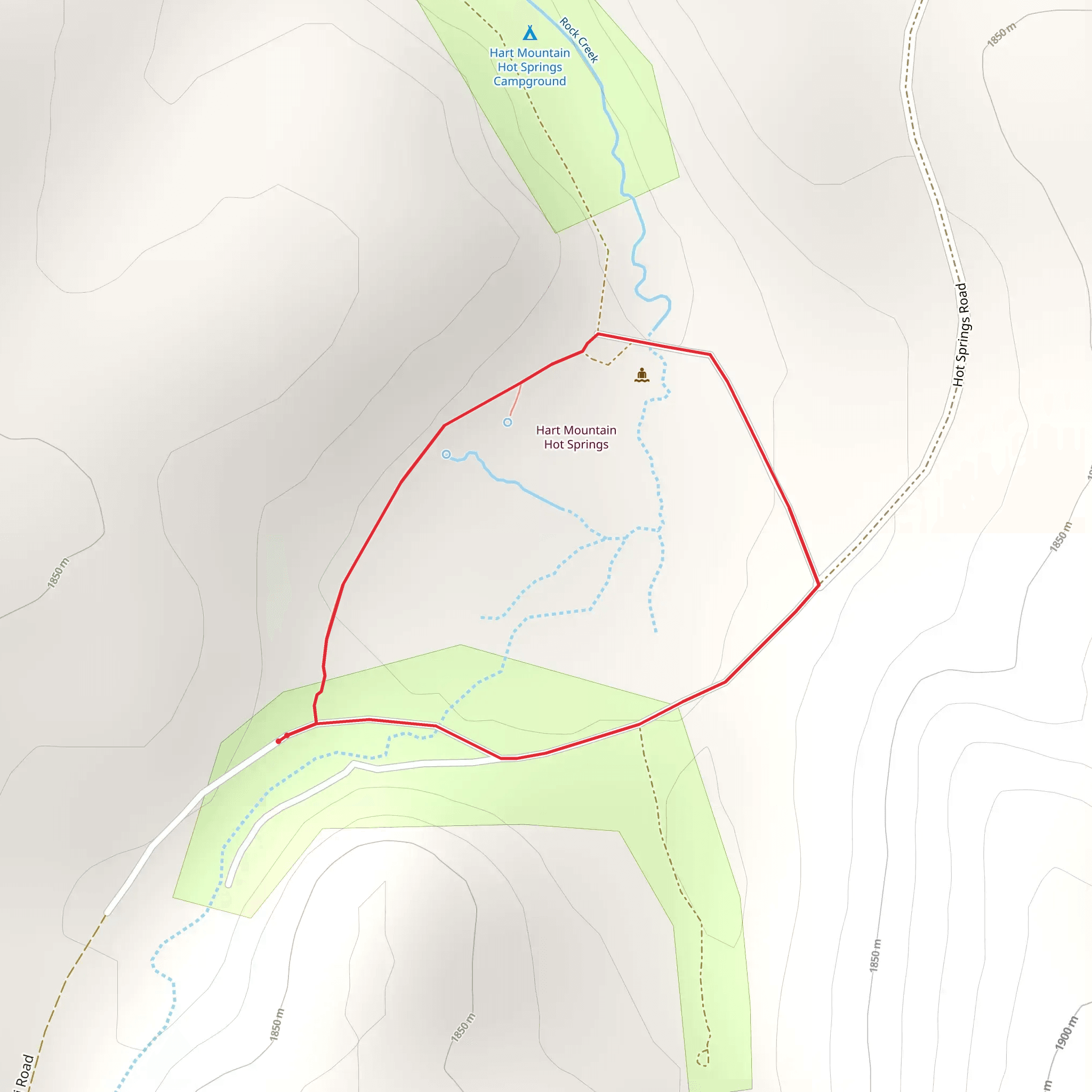 Hart Mountain Hot Springs Loop mobile static map