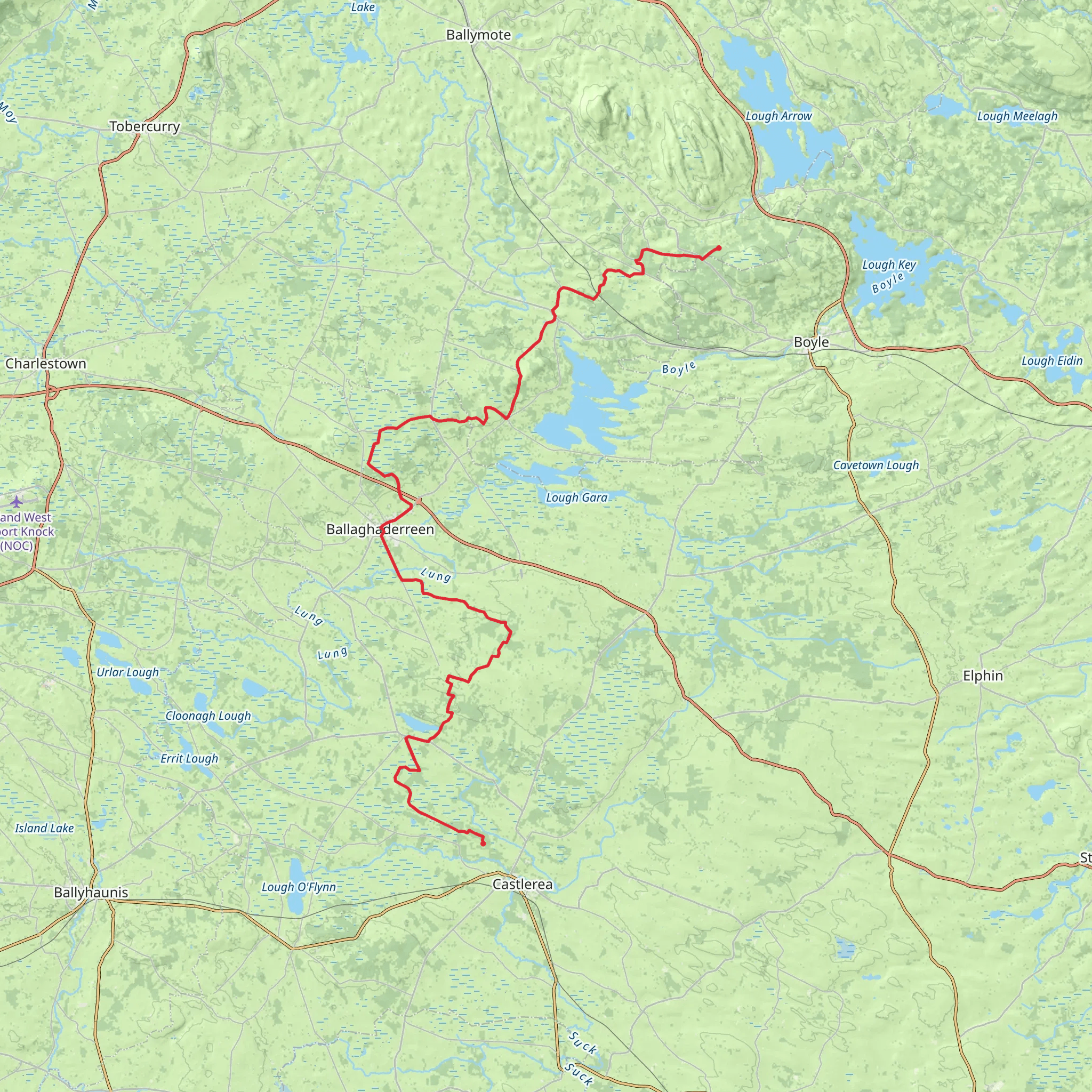 Lung Lough Gara Way mobile static map