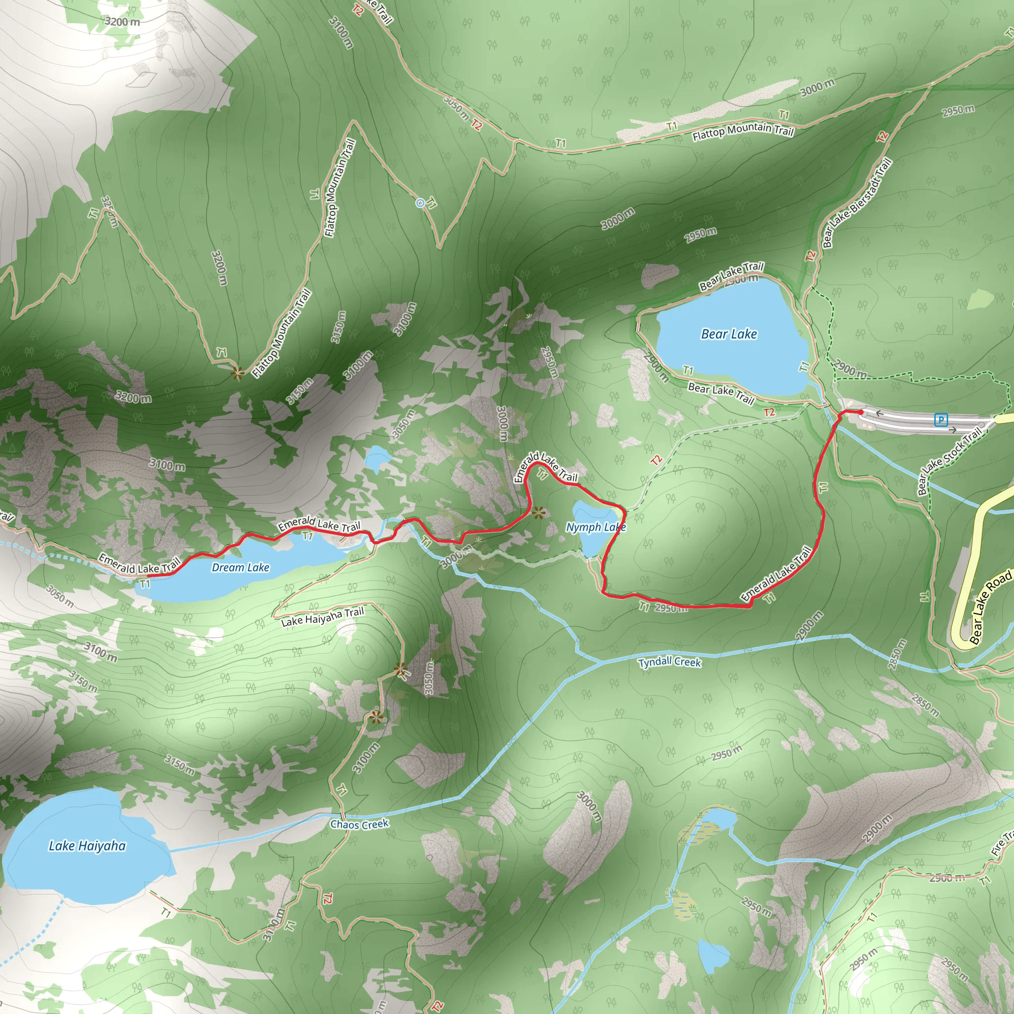 Dream Lake Trail mobile static map