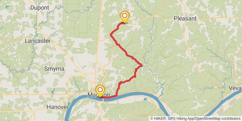 American Discovery Trail South Route - Indiana stage 5 Map