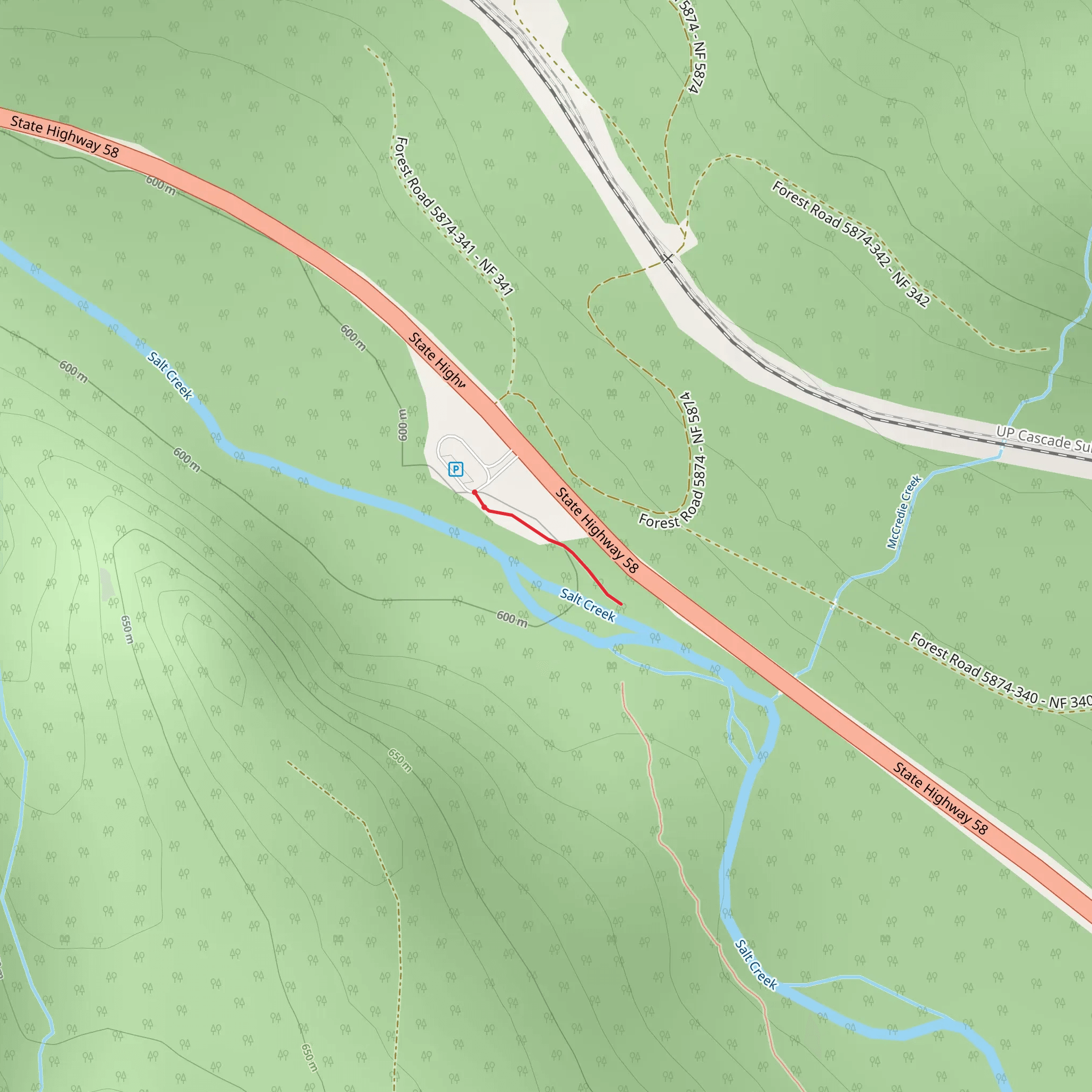 Salt Creek Falls mobile static map
