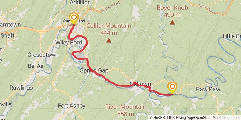 Great Allegheny Passage stage 13 Map