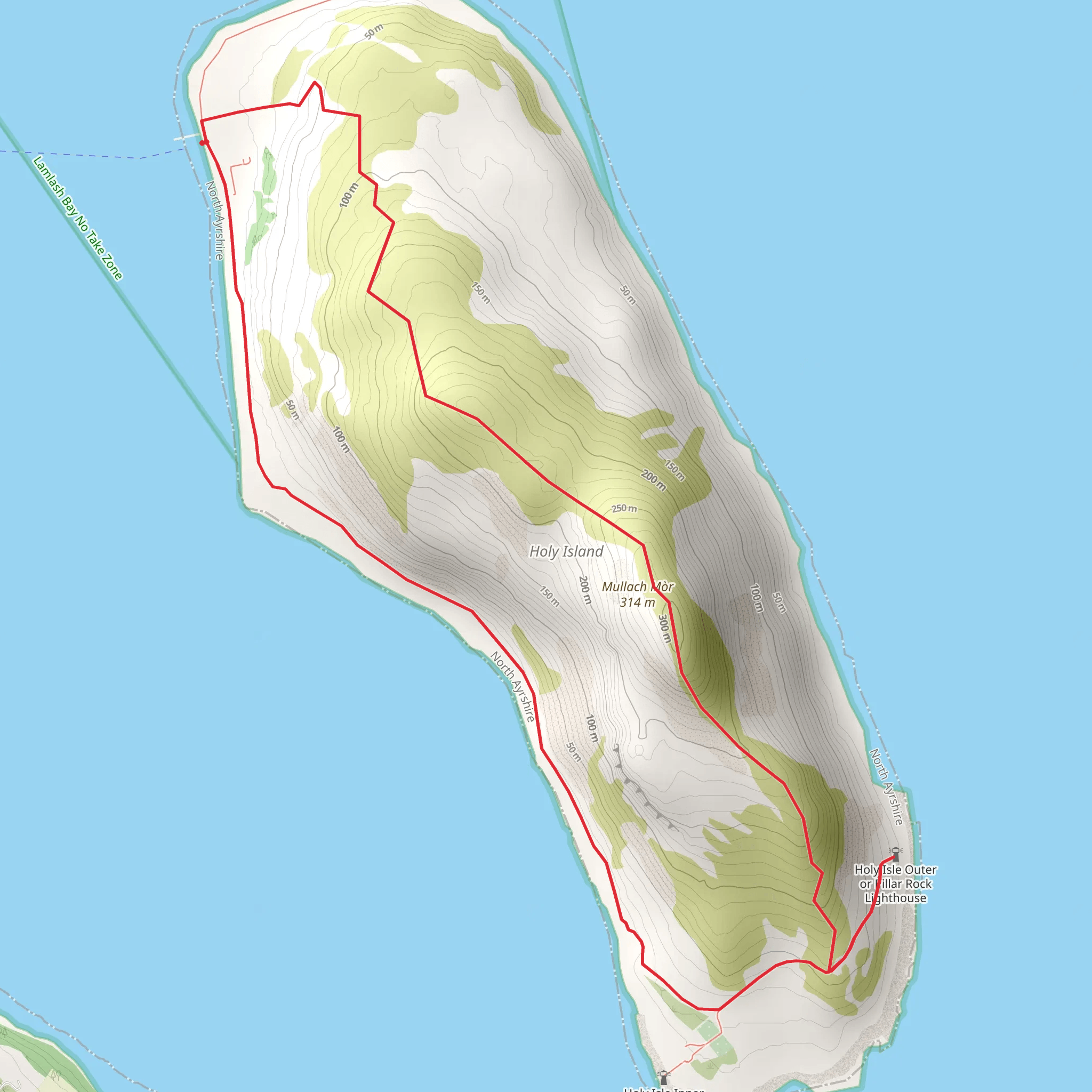 Holy Island Loop via Mullach Mor mobile static map