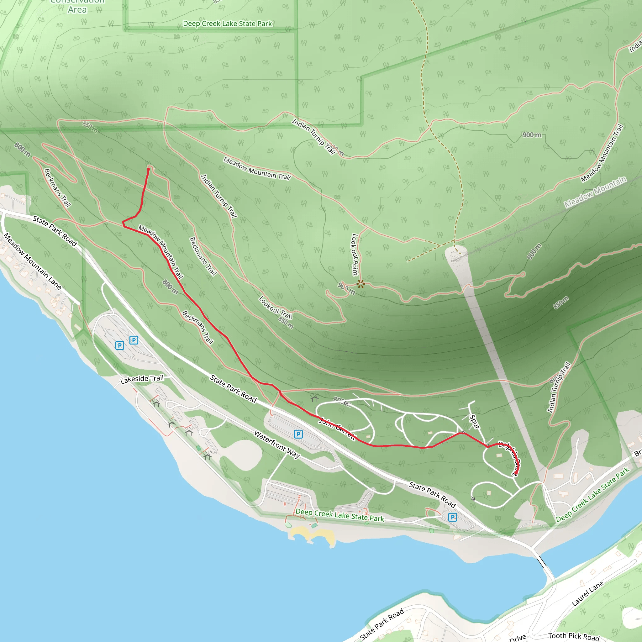 State Park and Meadow Mountain Trail mobile static map