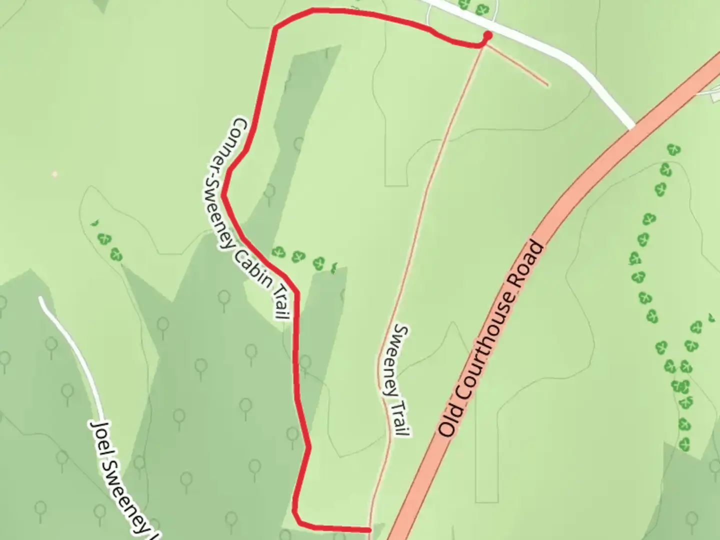 An image depicting the trail Conner-Sweeney Cabin Trail and its surrounding area.