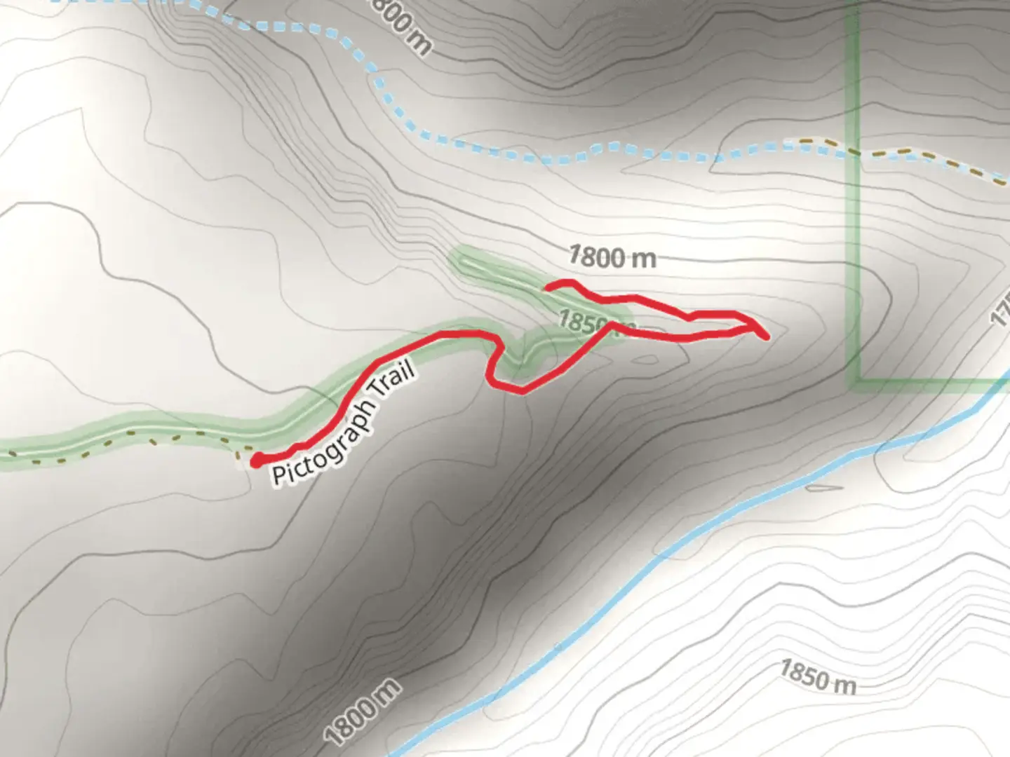 An image depicting the trail Pictographs Trail and its surrounding area.