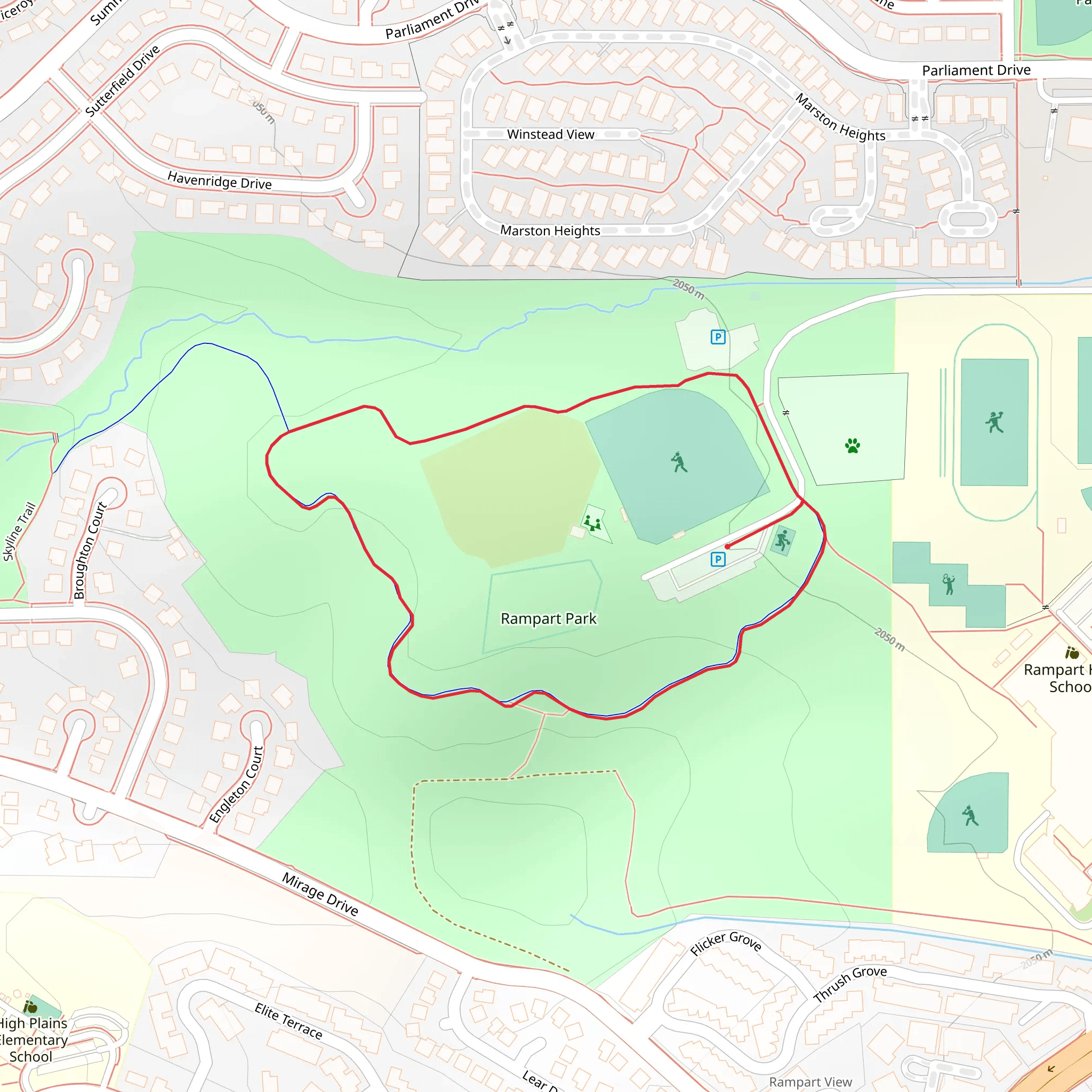 Rampart Park Loop mobile static map