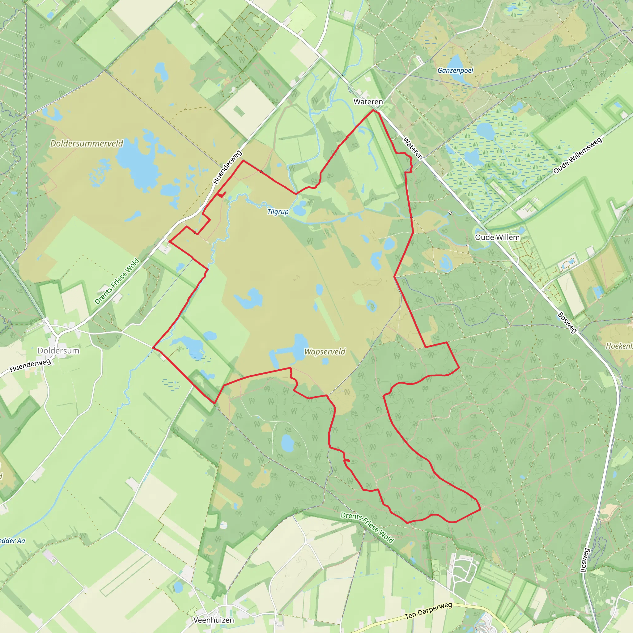Monument Doldersum and Meeuwenplas Loop mobile static map
