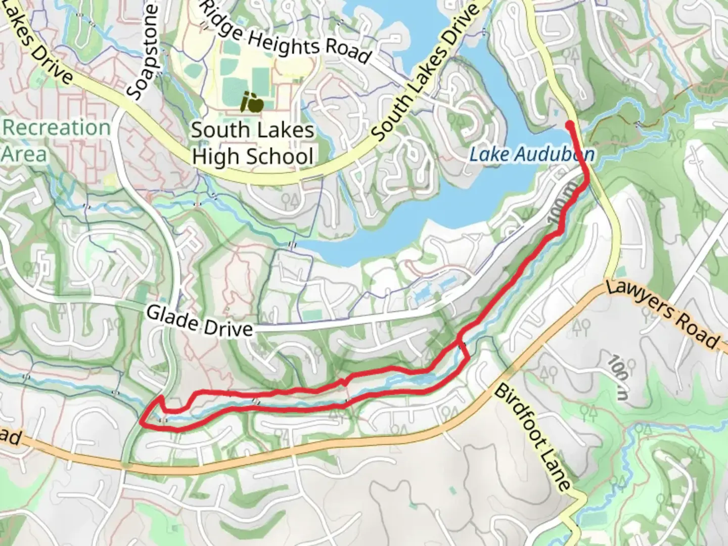 An image depicting the trail Turquoise and Nature Loop Trail from Lake Audubon and its surrounding area.