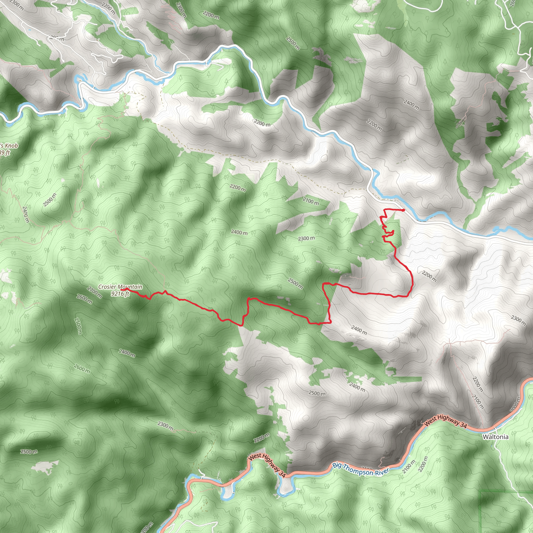 Crosier Mountain Trail mobile static map