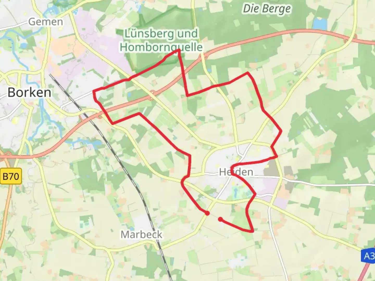 An image depicting the trail Heiden Circular Walk and its surrounding area.