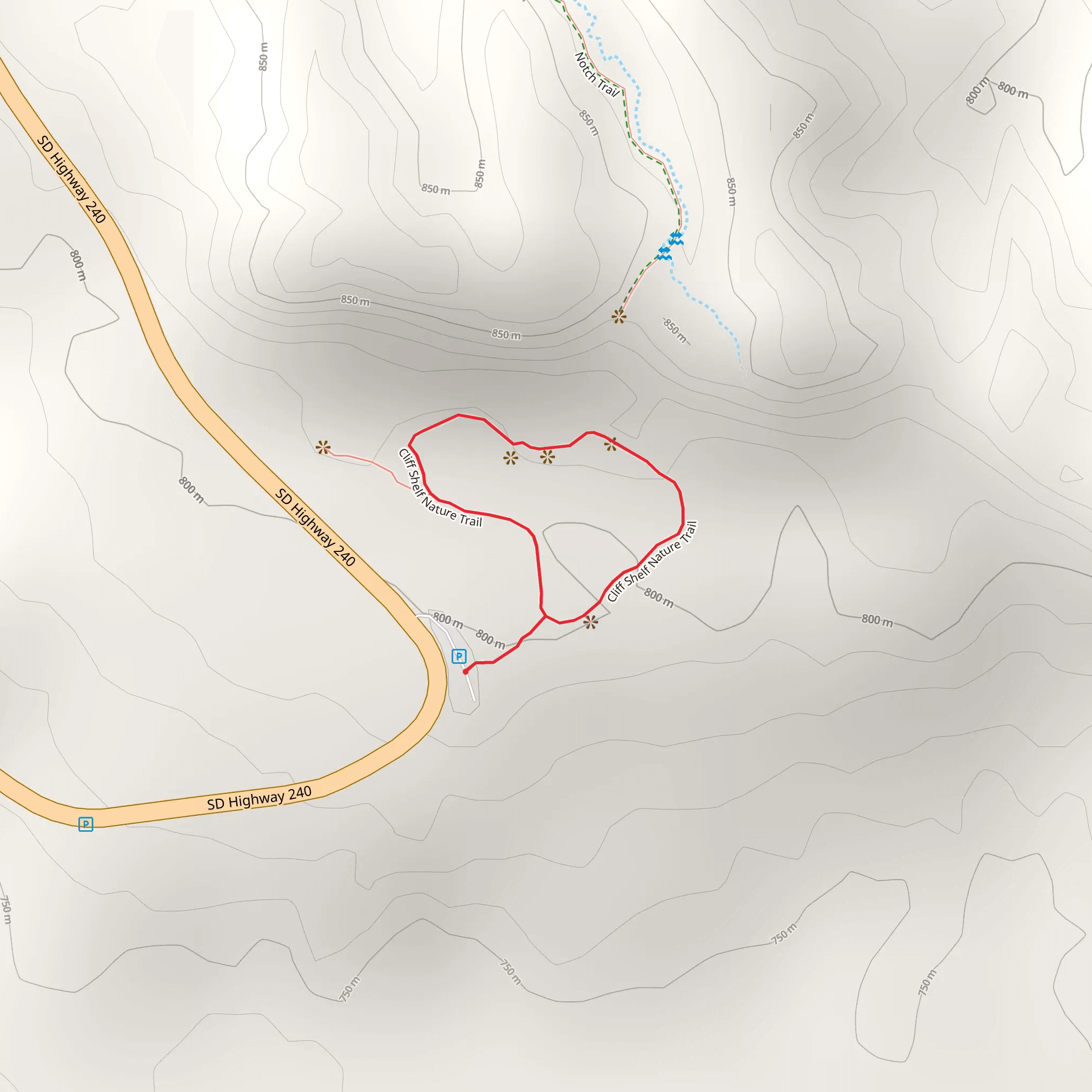Cliff Shelf Nature Trail Loop mobile static map