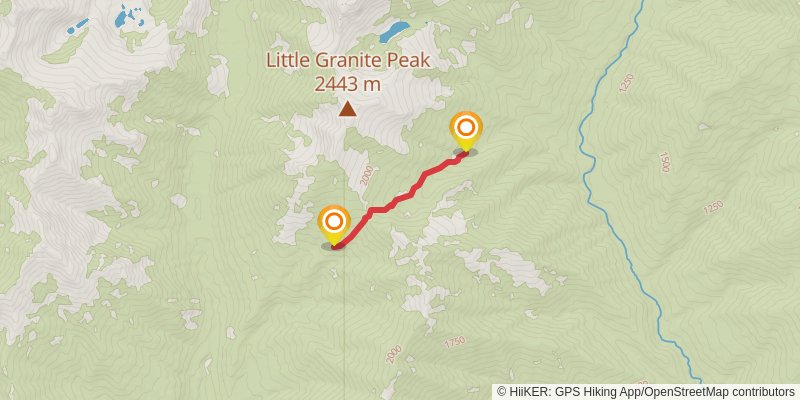 Alpine Lake via Bear Creek Trail stage 2 Map