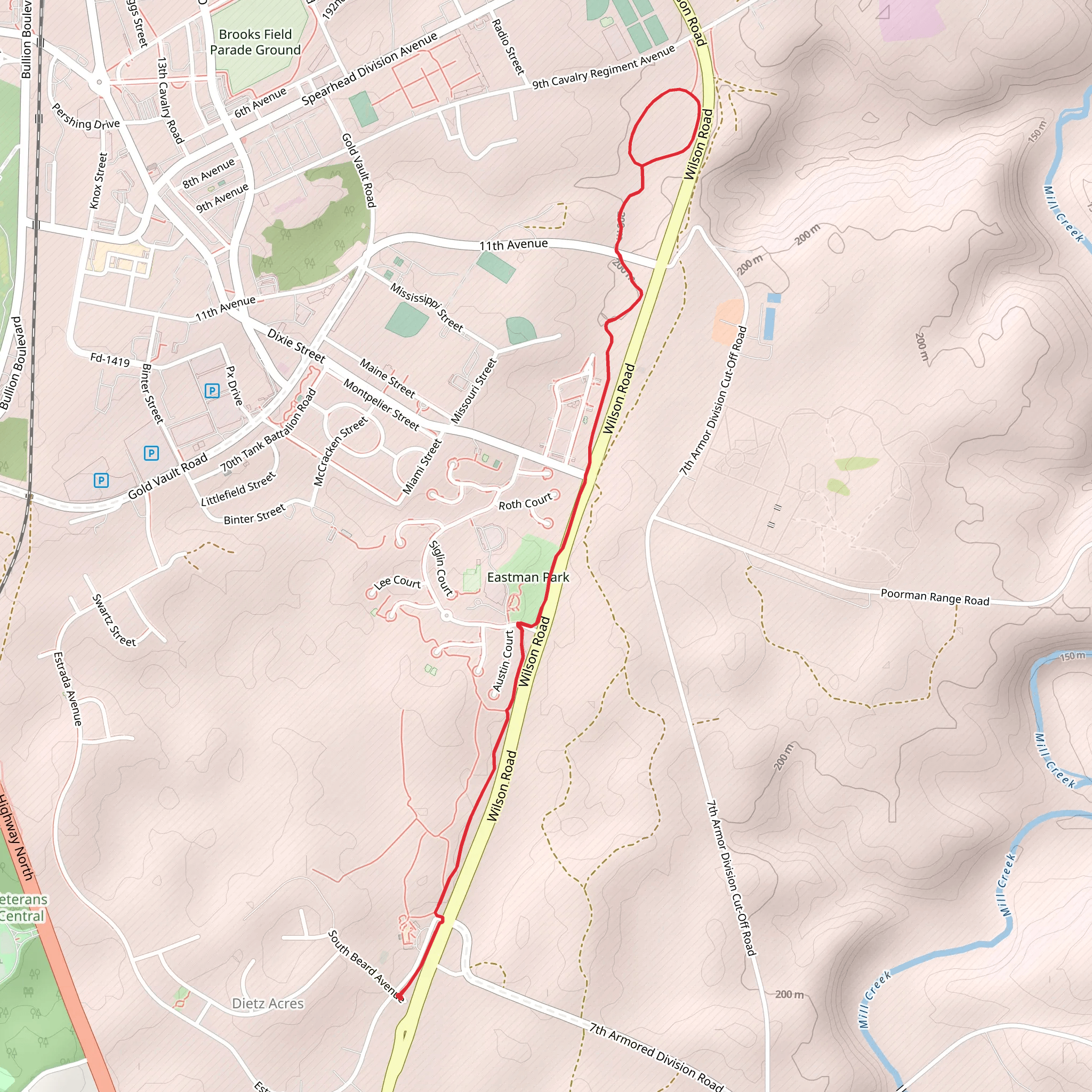 Stithon Cemetery Walk and Fork knox Dog Park mobile static map