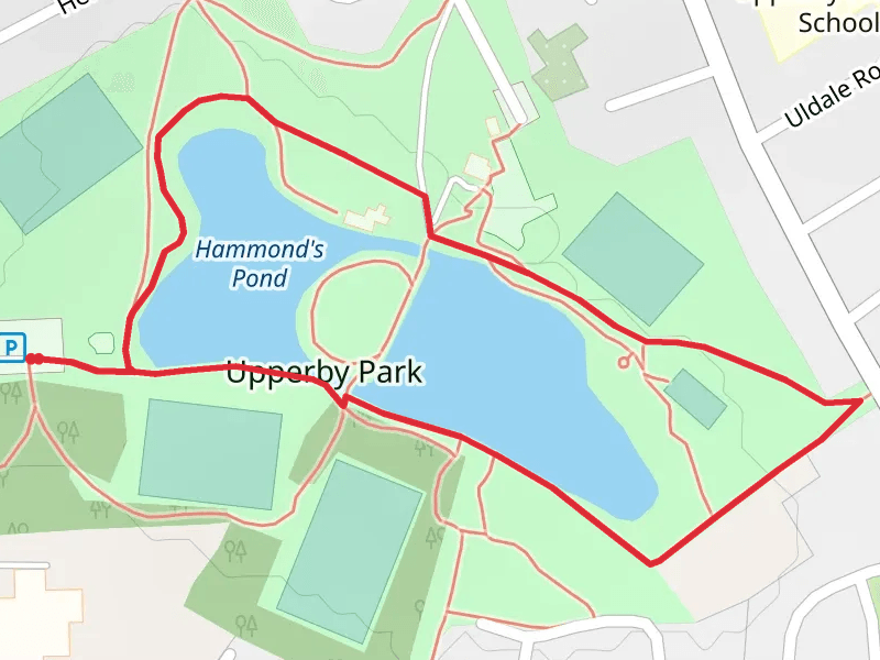 Hammond's Pond and Upperby Park Loop mobile static map