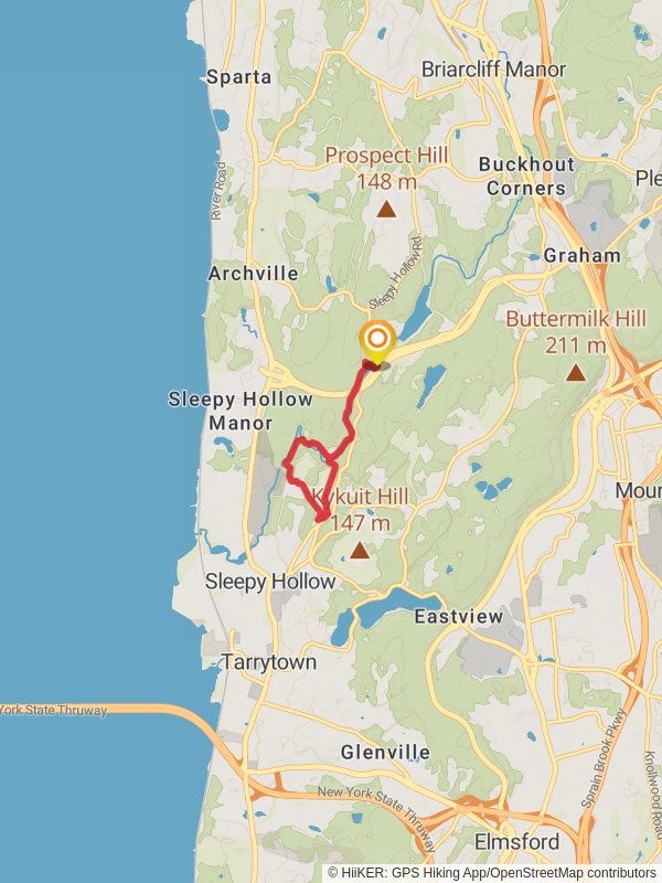 Douglas Hill and Canter Alley Loop via Pocantico River Trail mobile static map