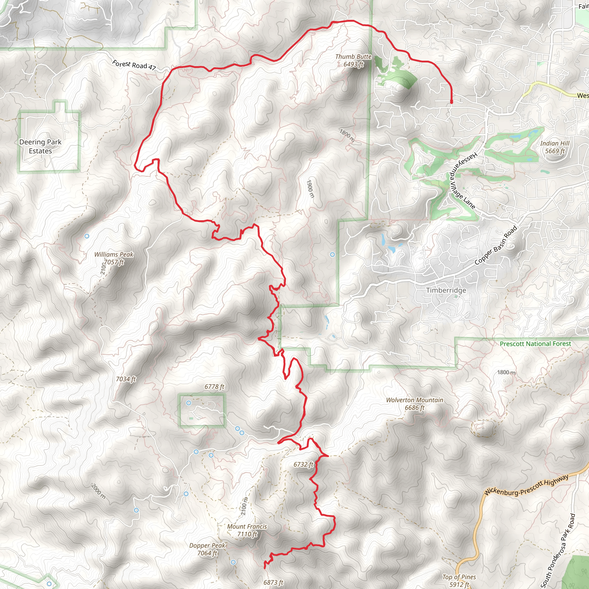 Cold Spring Trail and Miller Creek mobile static map