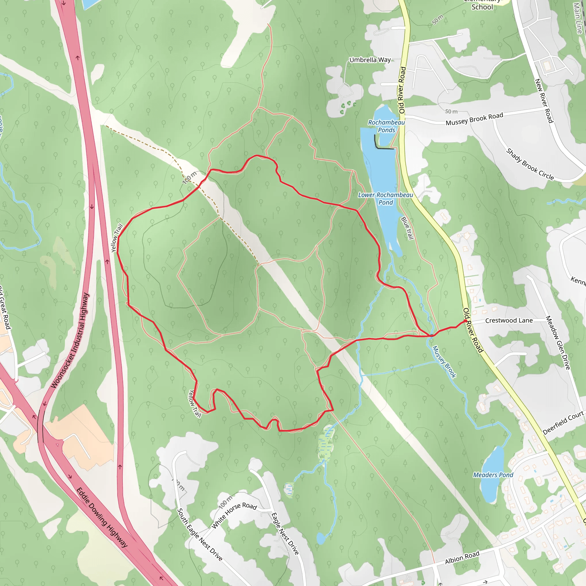 Yellow Loop Trail mobile static map