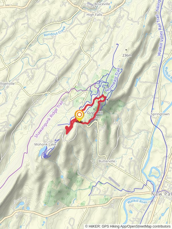 Mohonk Golf Course and Bonticou Road Loop Trail mobile static map