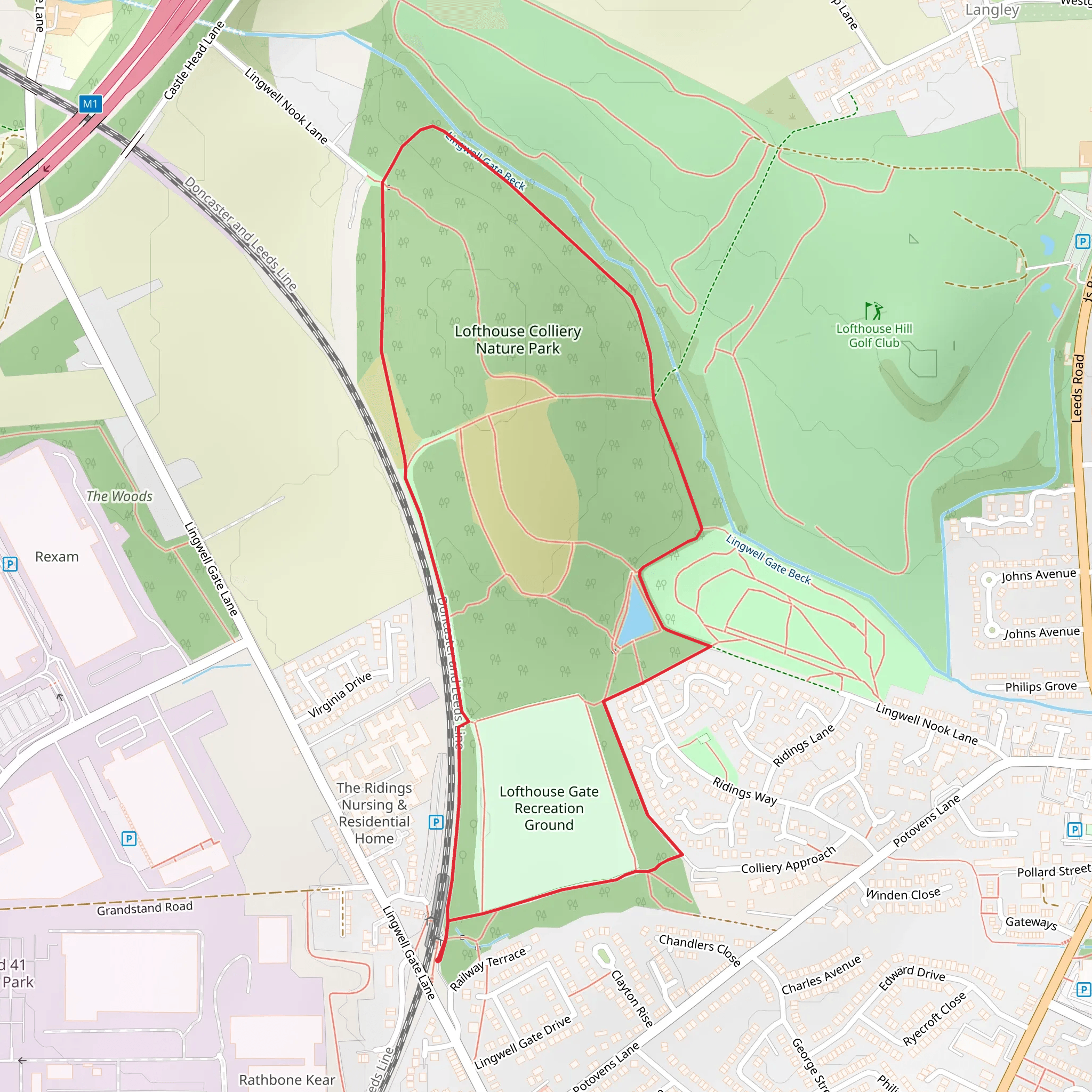 Lofthouse Colliery Nature Park Loop mobile static map