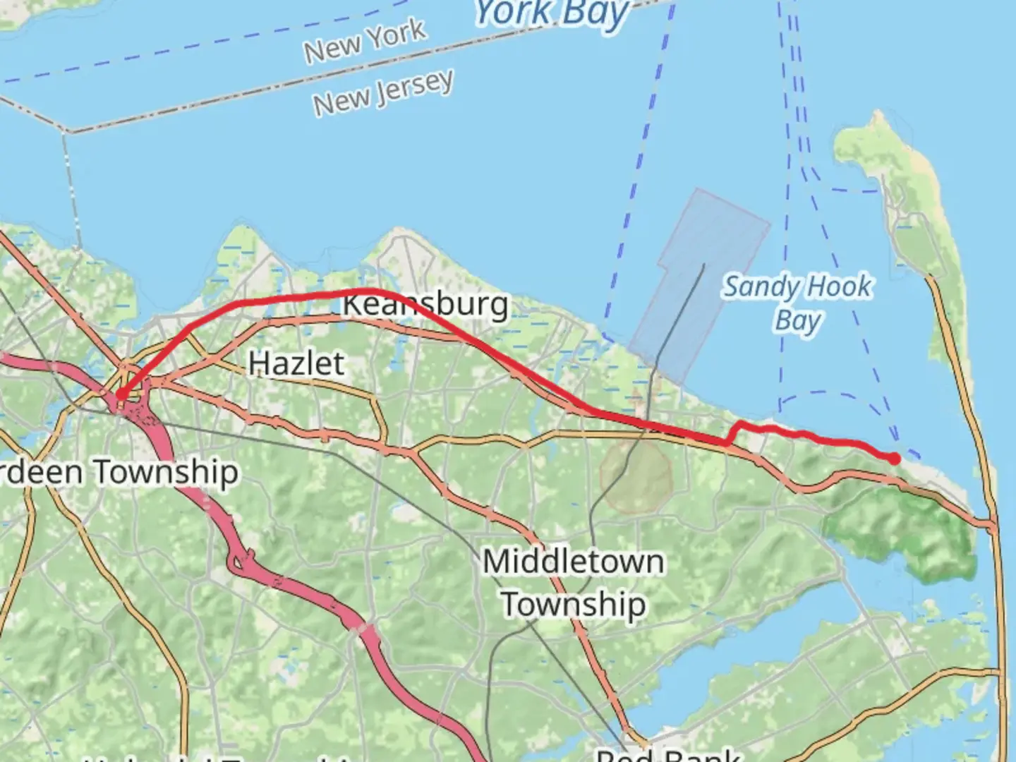 An image depicting the trail Henry Hudson Trail - Vincent Vinci Park and its surrounding area.