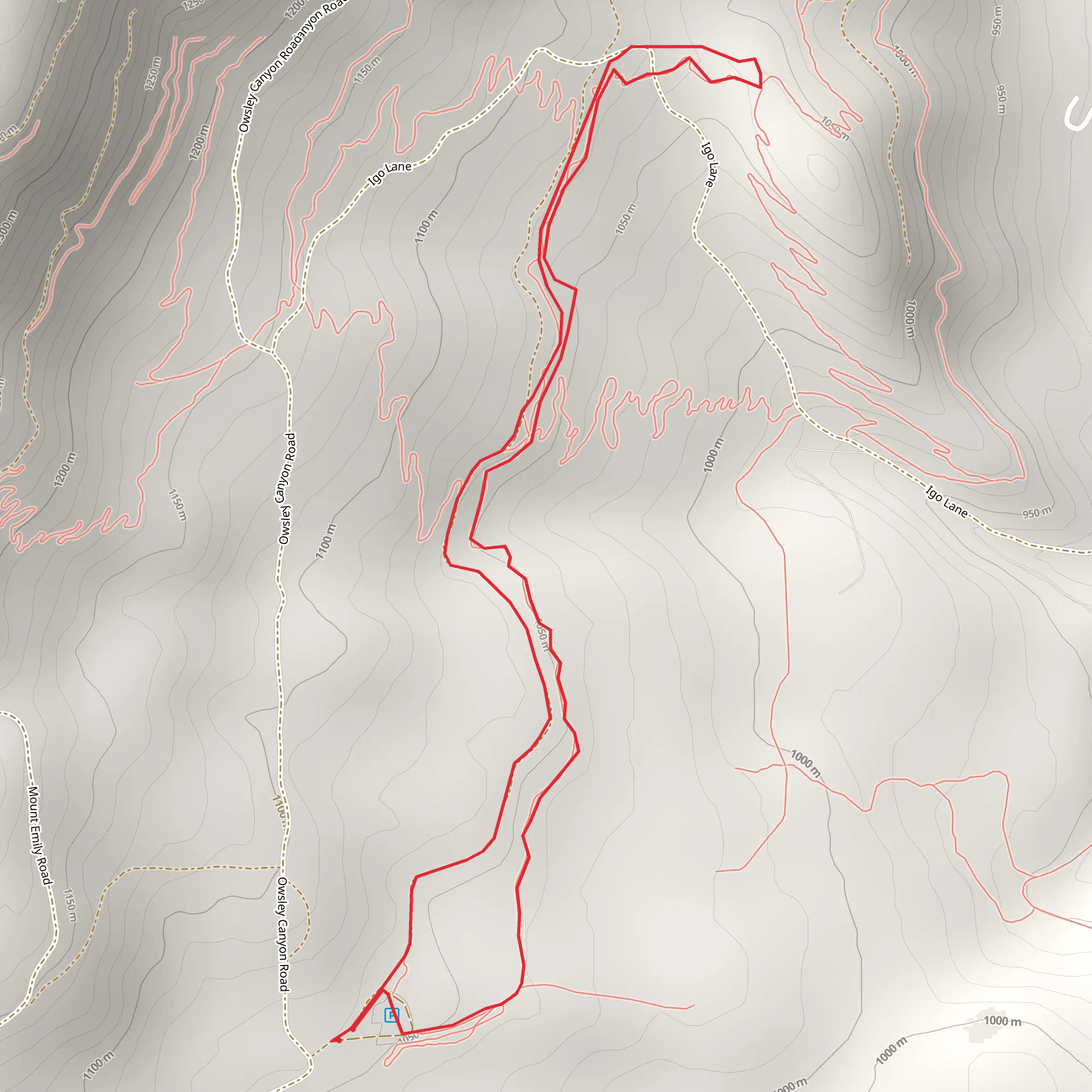 Owsley Canyon Road Loop mobile static map