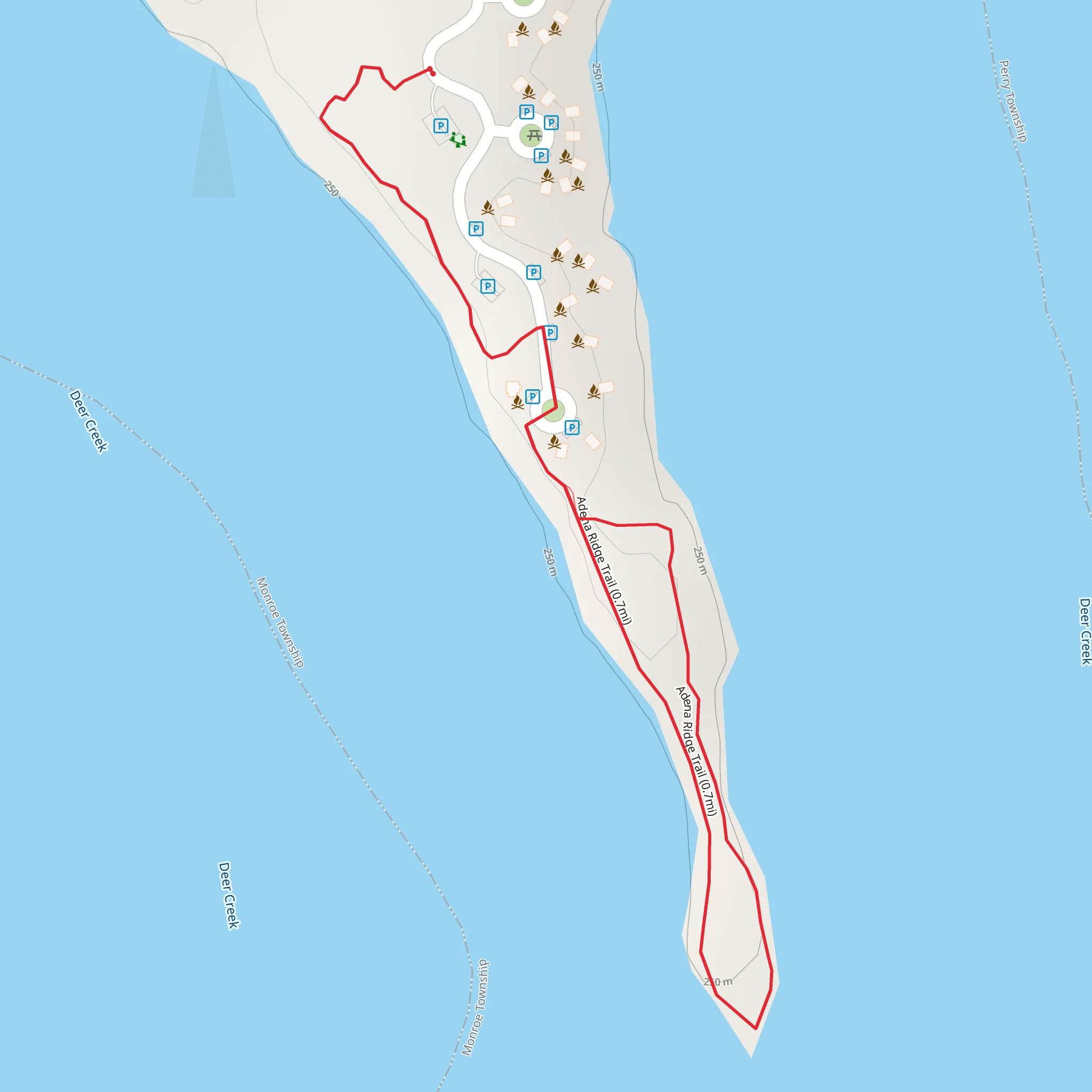 Adena Ridge Loop Trail mobile static map