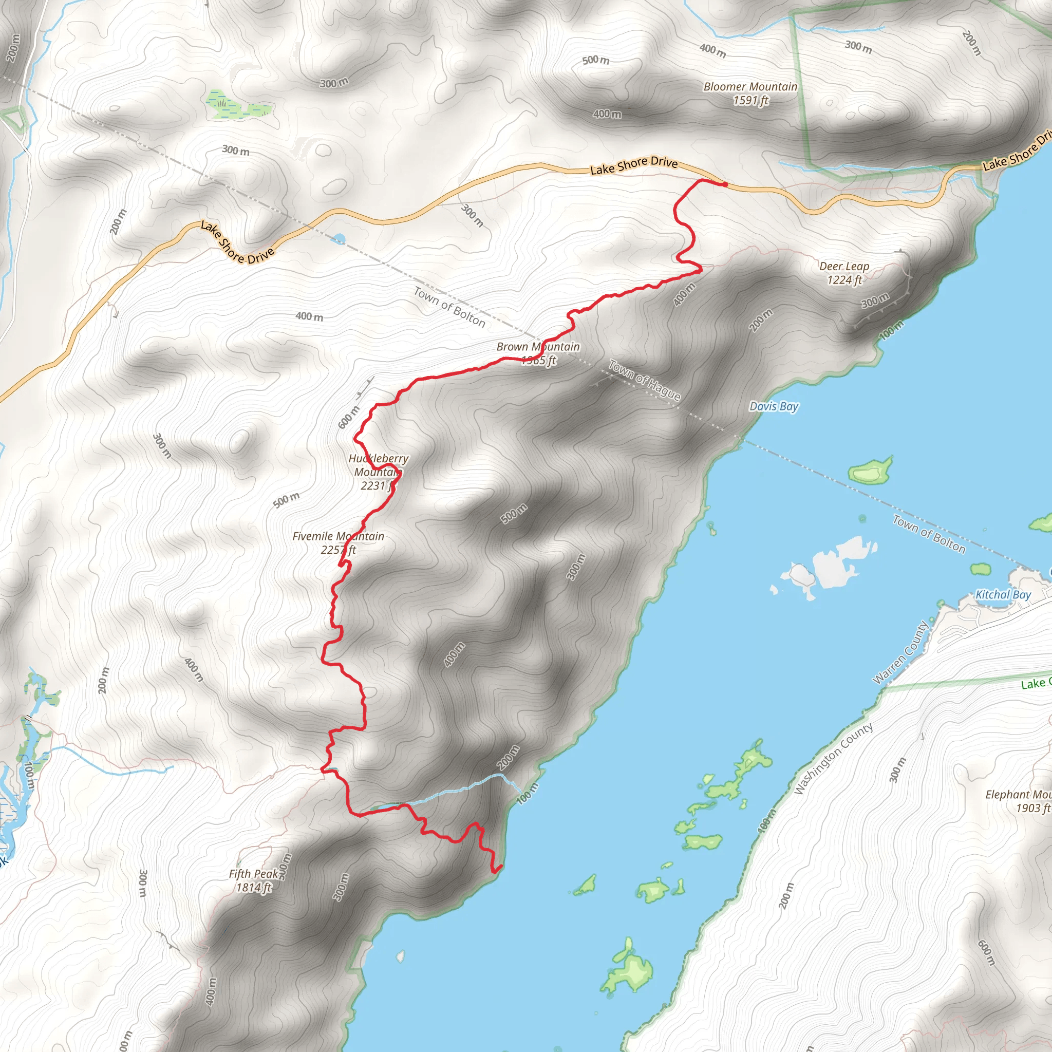 Brown Mountain and Huckleberry Mountain via Deer Leap Trail mobile static map