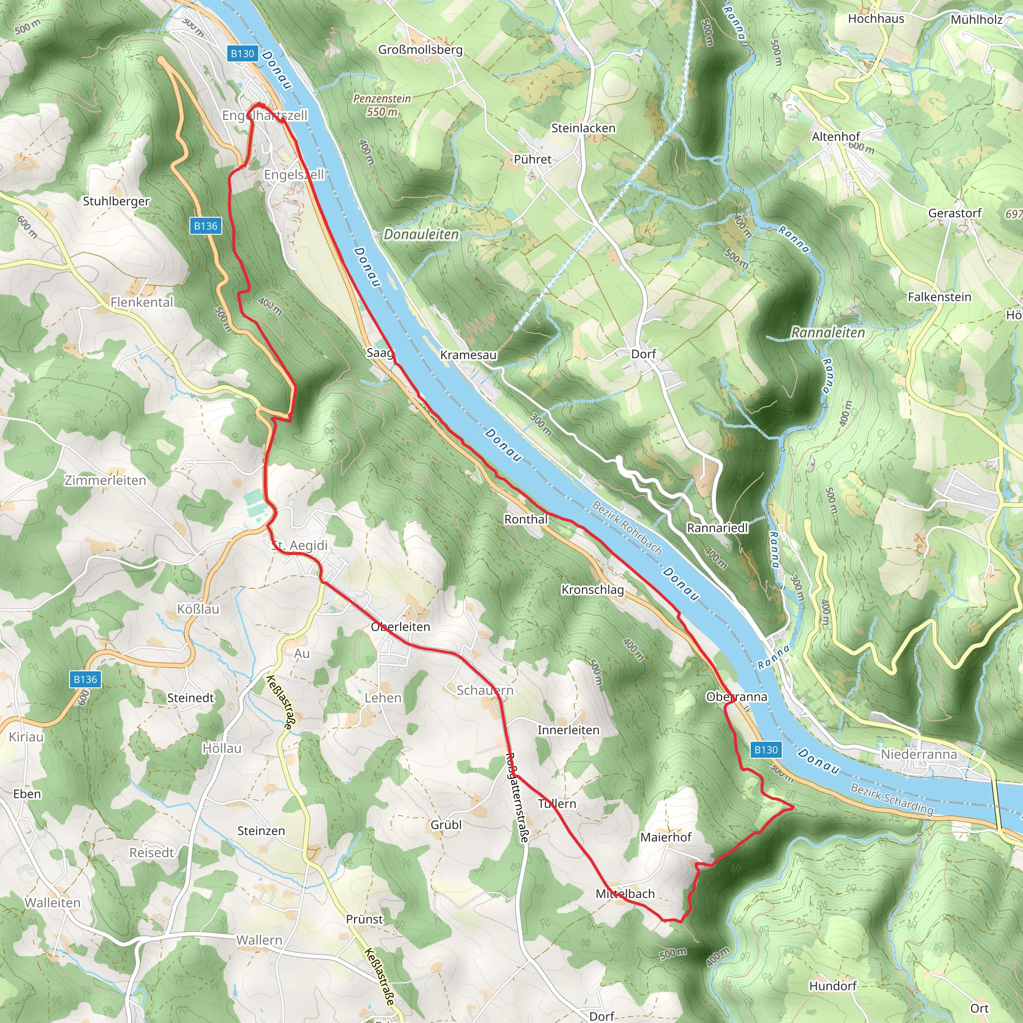 Engelhartszell World Cultural Heritage Loop Path mobile static map