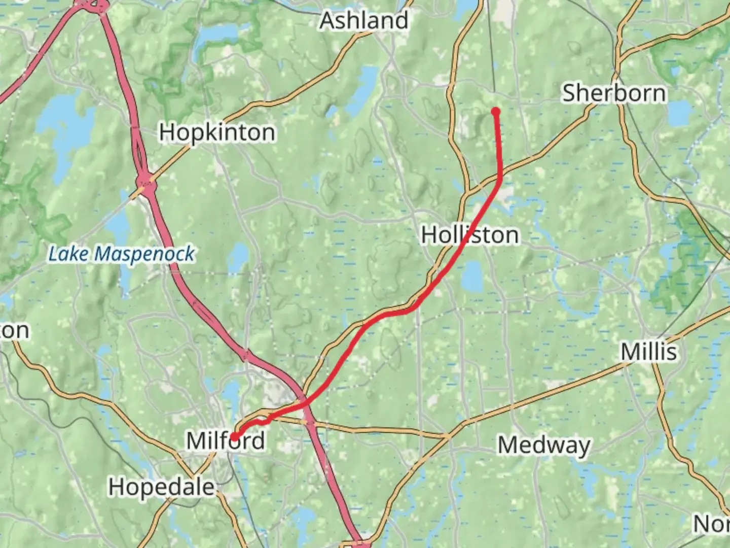 An image depicting the trail Upper Charles Trail and its surrounding area.