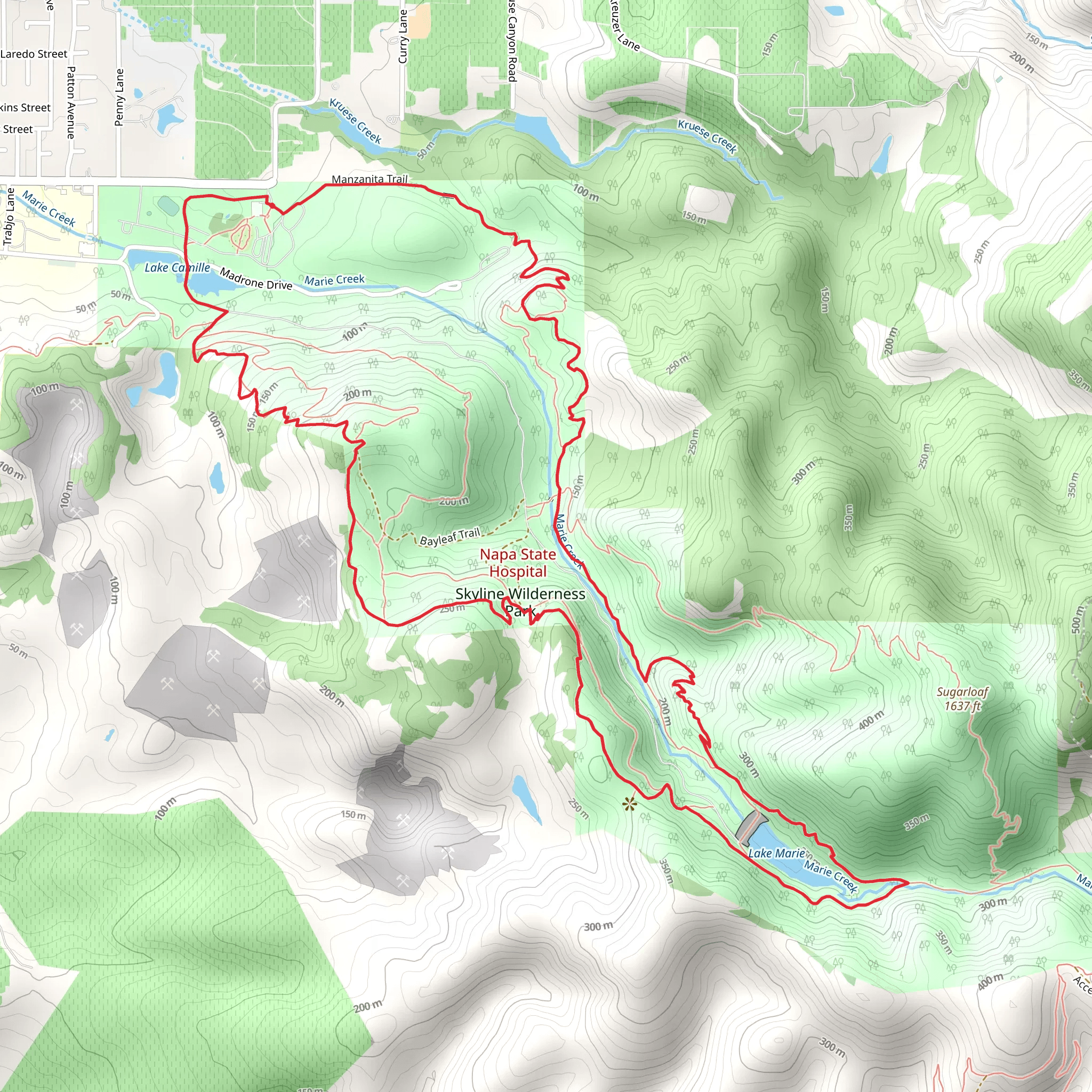 Marie Creek and Lake Loop mobile static map