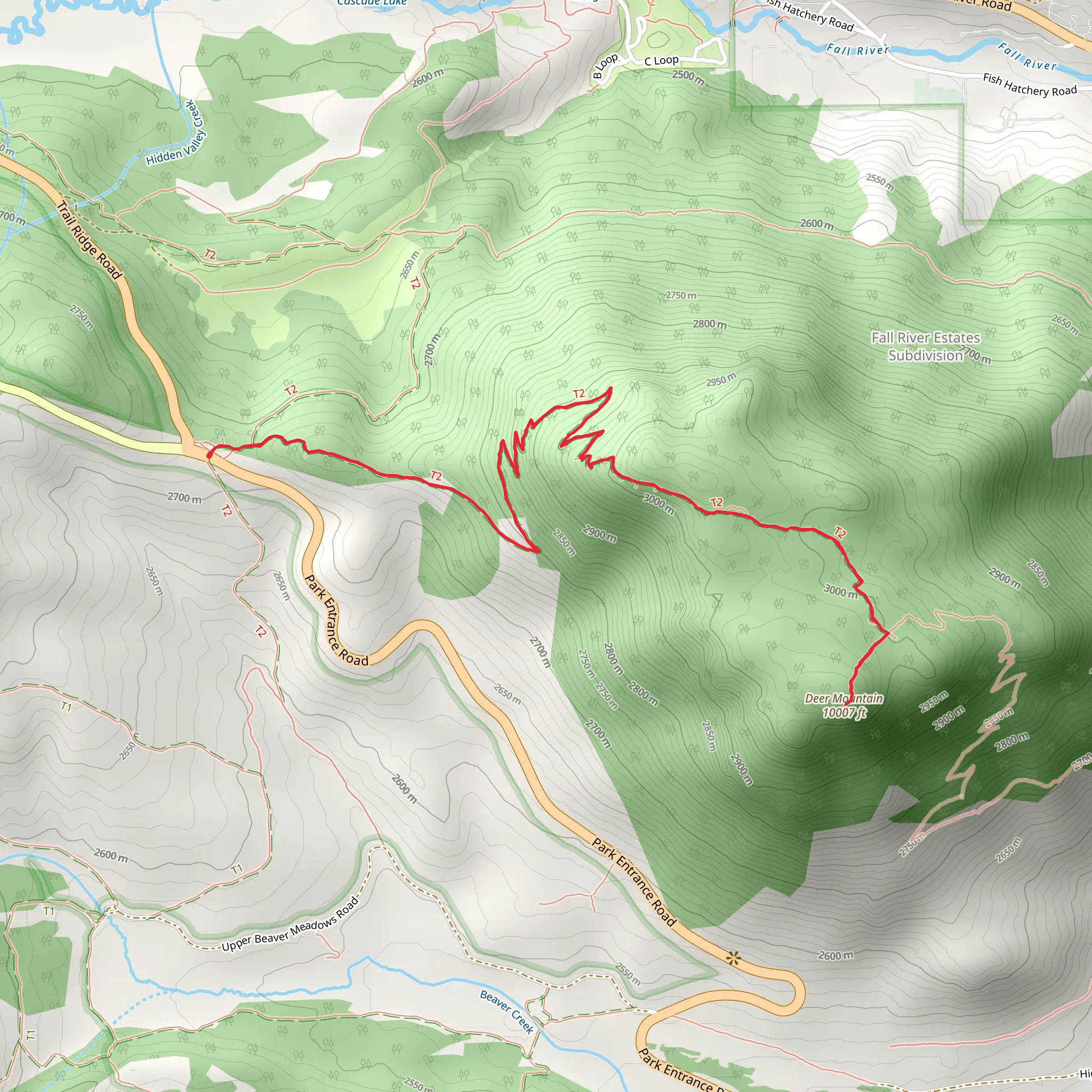 Deer Mountain Trail mobile static map