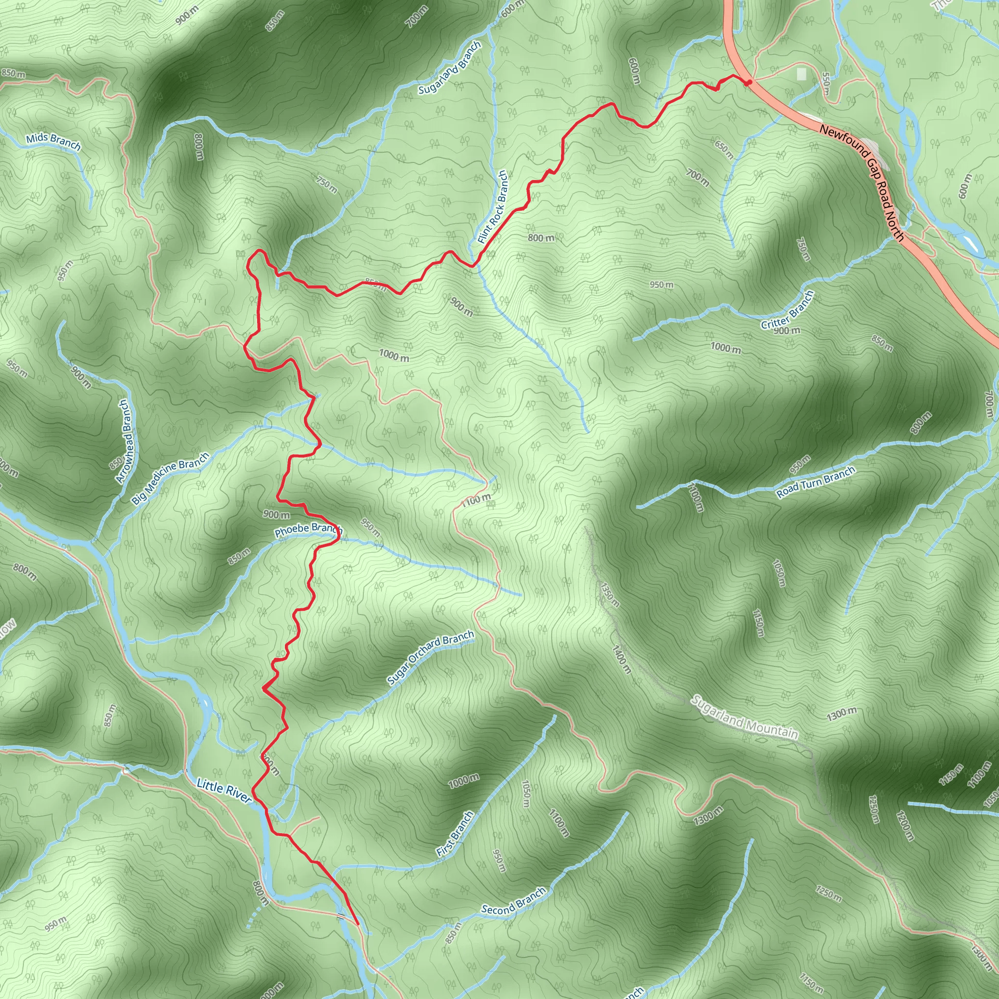 Huskey Gap Trail mobile static map