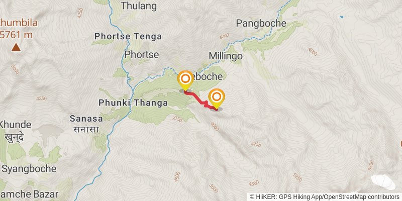 Everest Base Camp 3 Passes Trek spur 4 Map