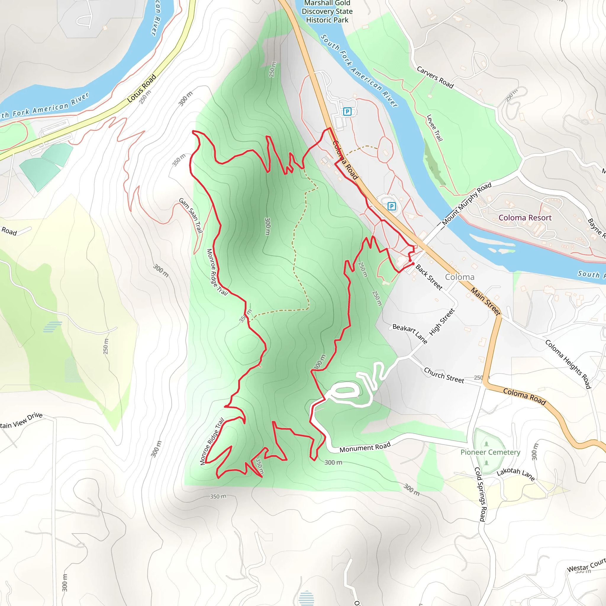 Monroe Ridge Loop Trail mobile static map