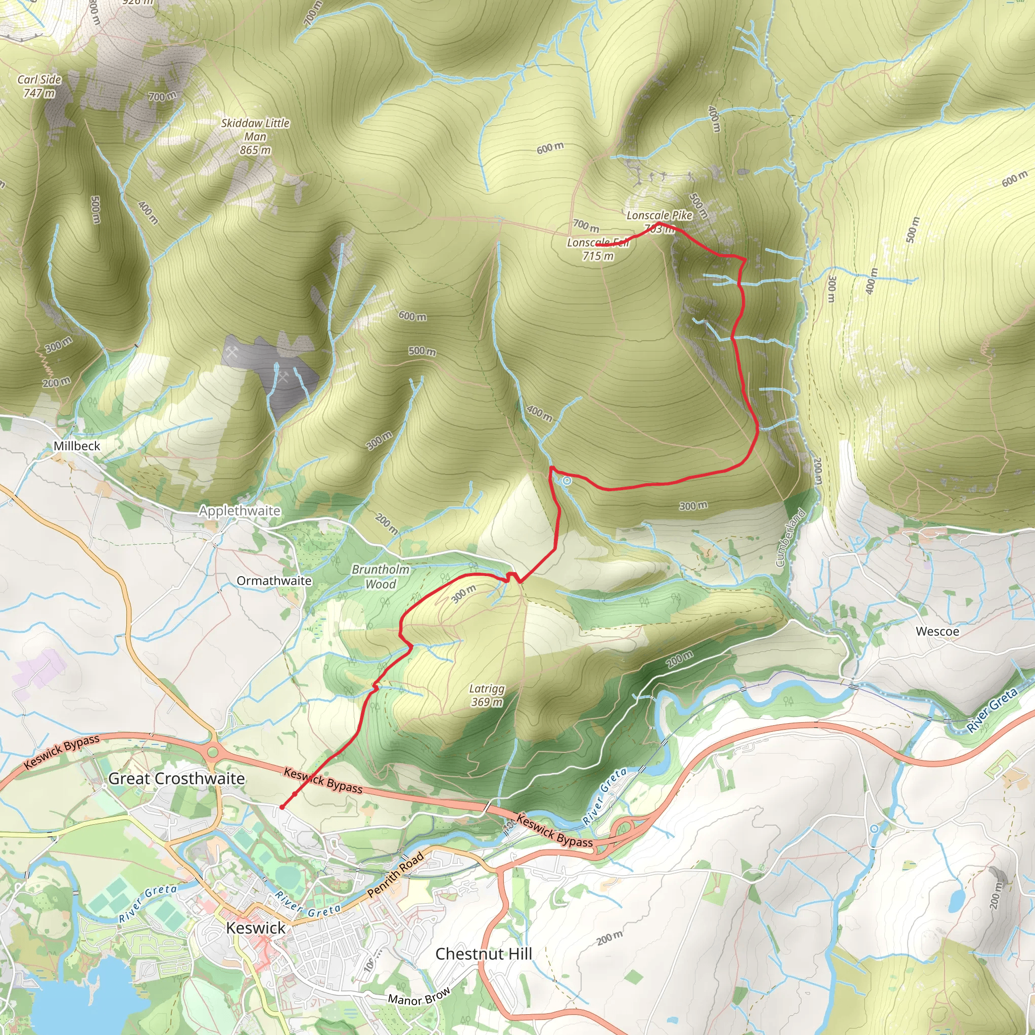 Lonscale Fell mobile static map