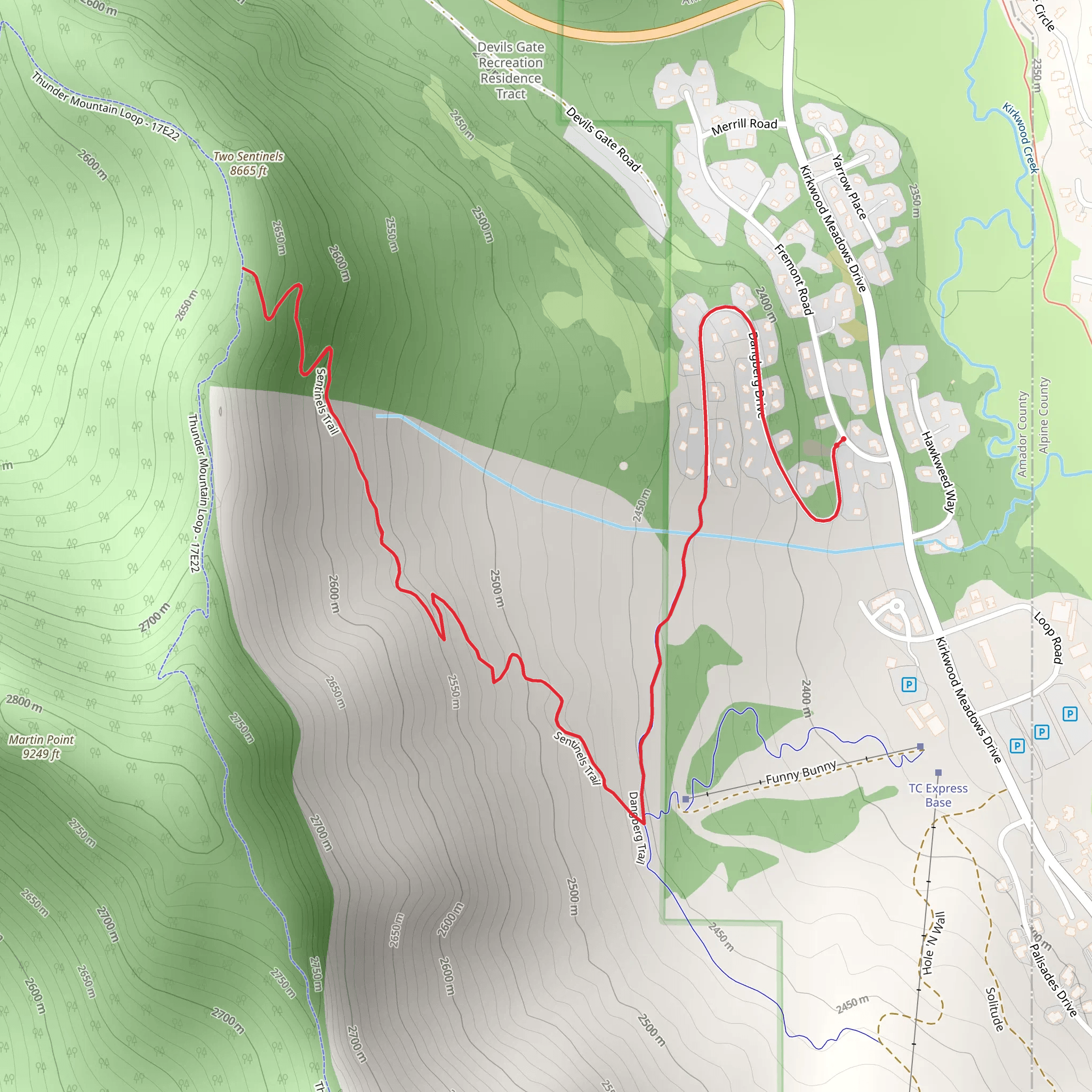 Sentinels Trail mobile static map