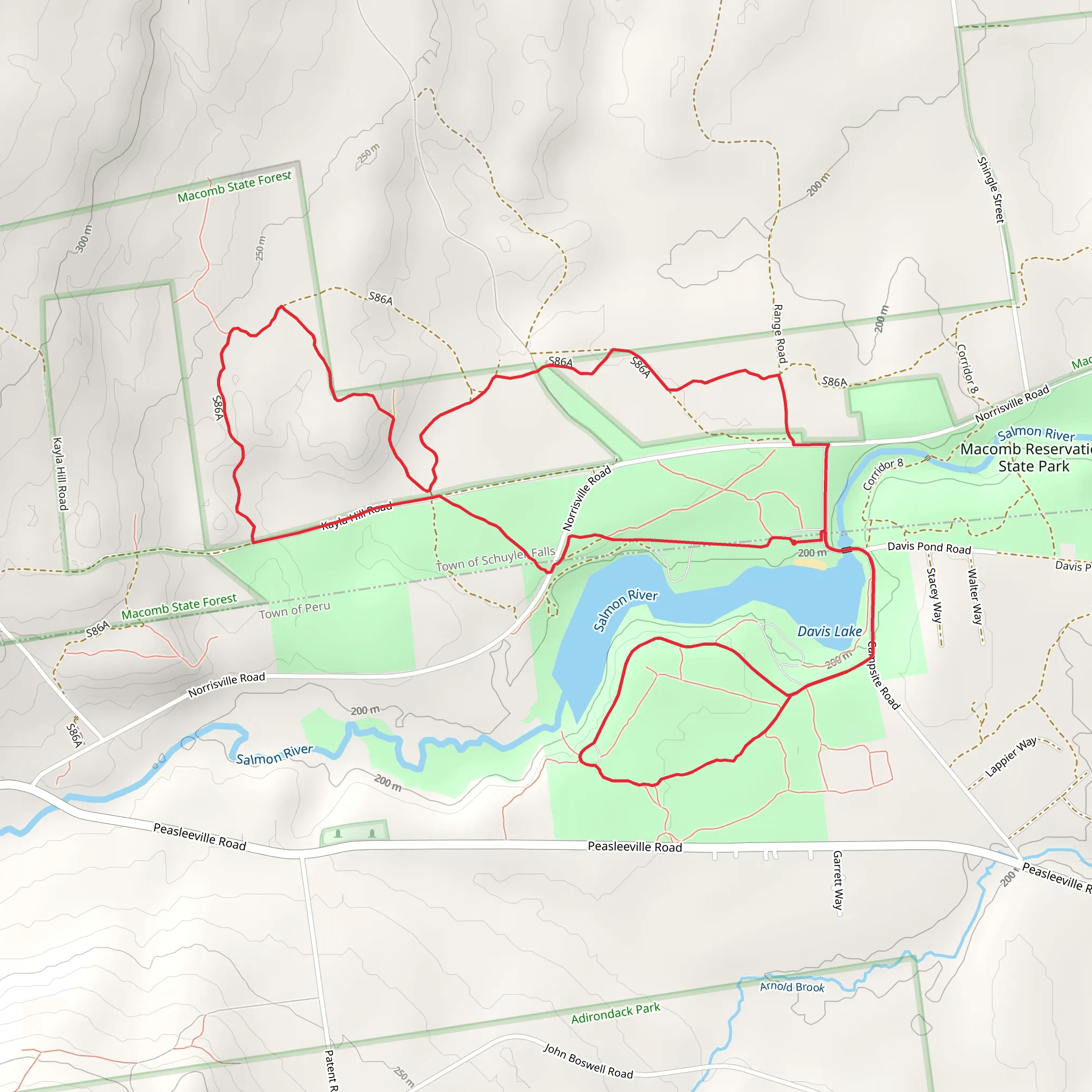 Macomb Reservation State Park Loop mobile static map