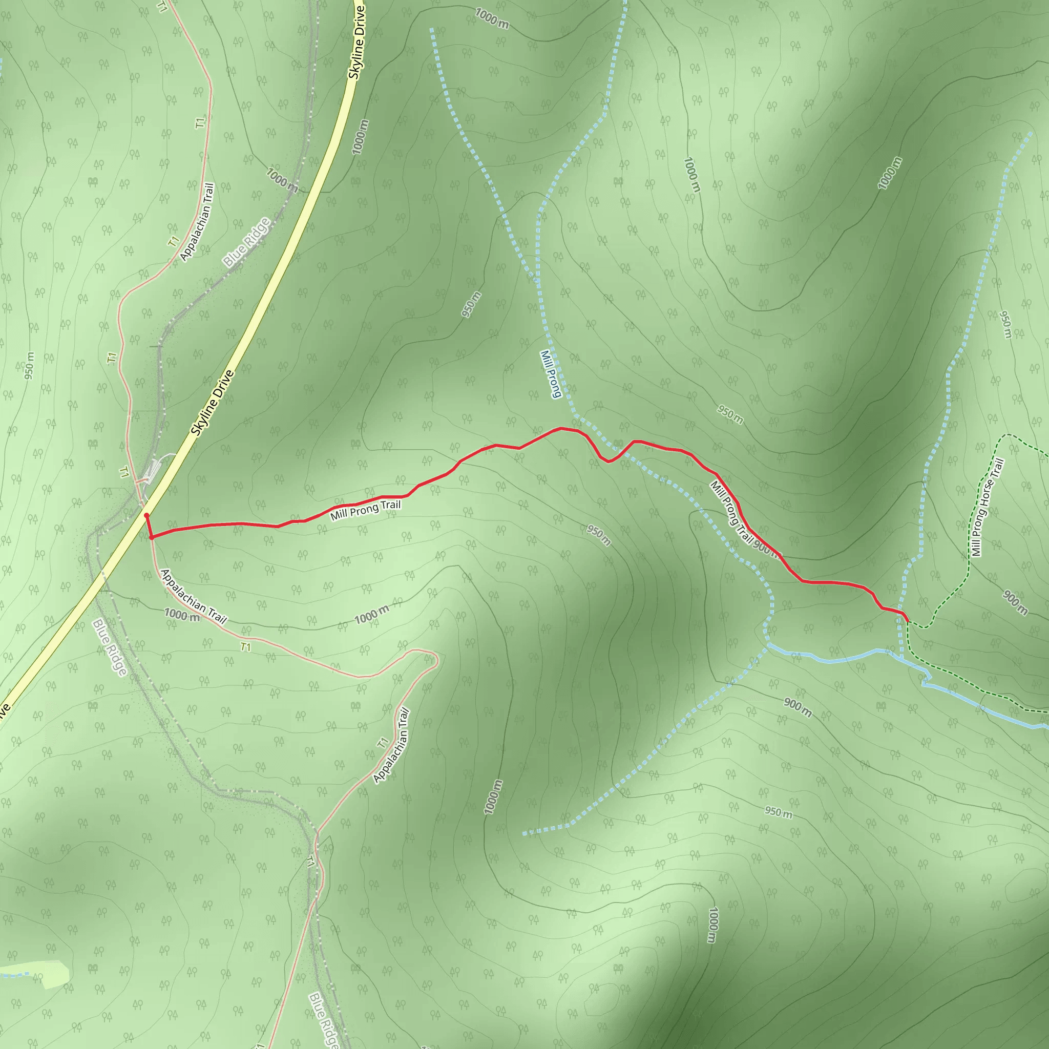 Mill Prong Trail mobile static map